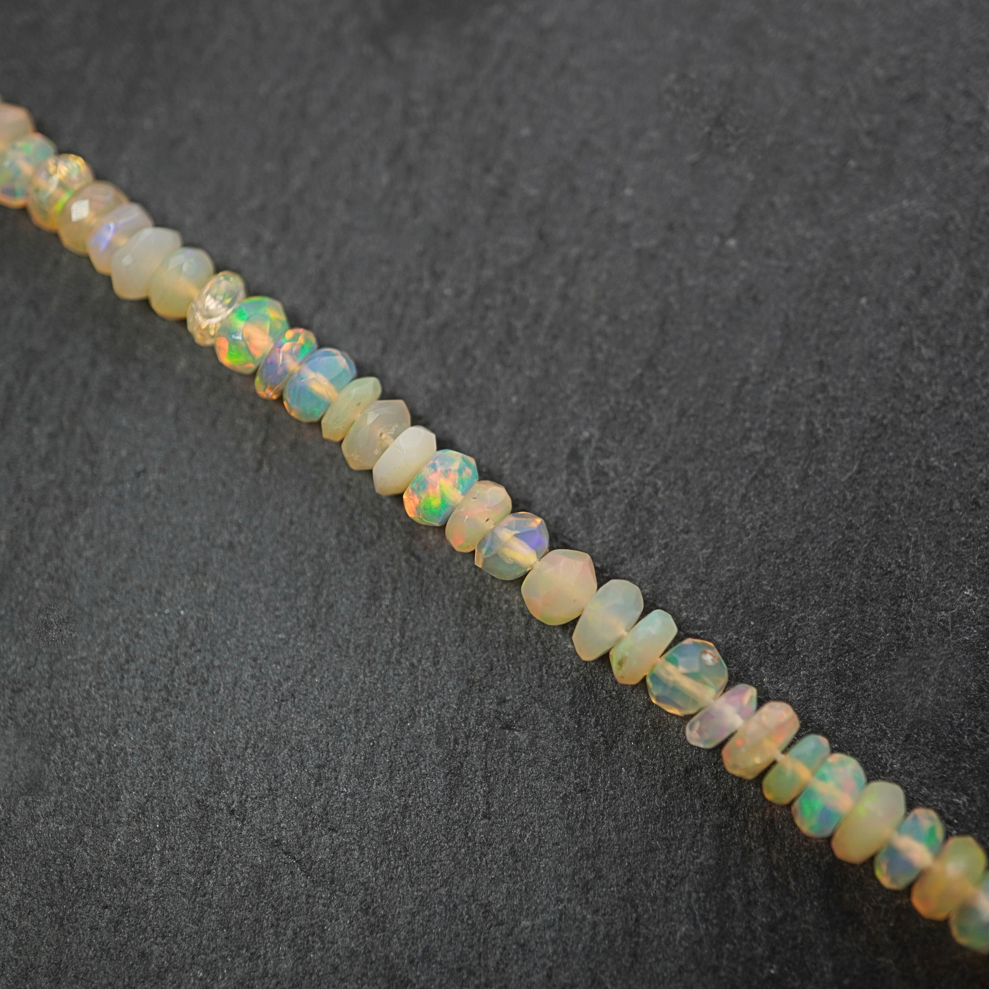 Ethiopian Faceted Rondelle Button Shape Gemstone Stand Beads