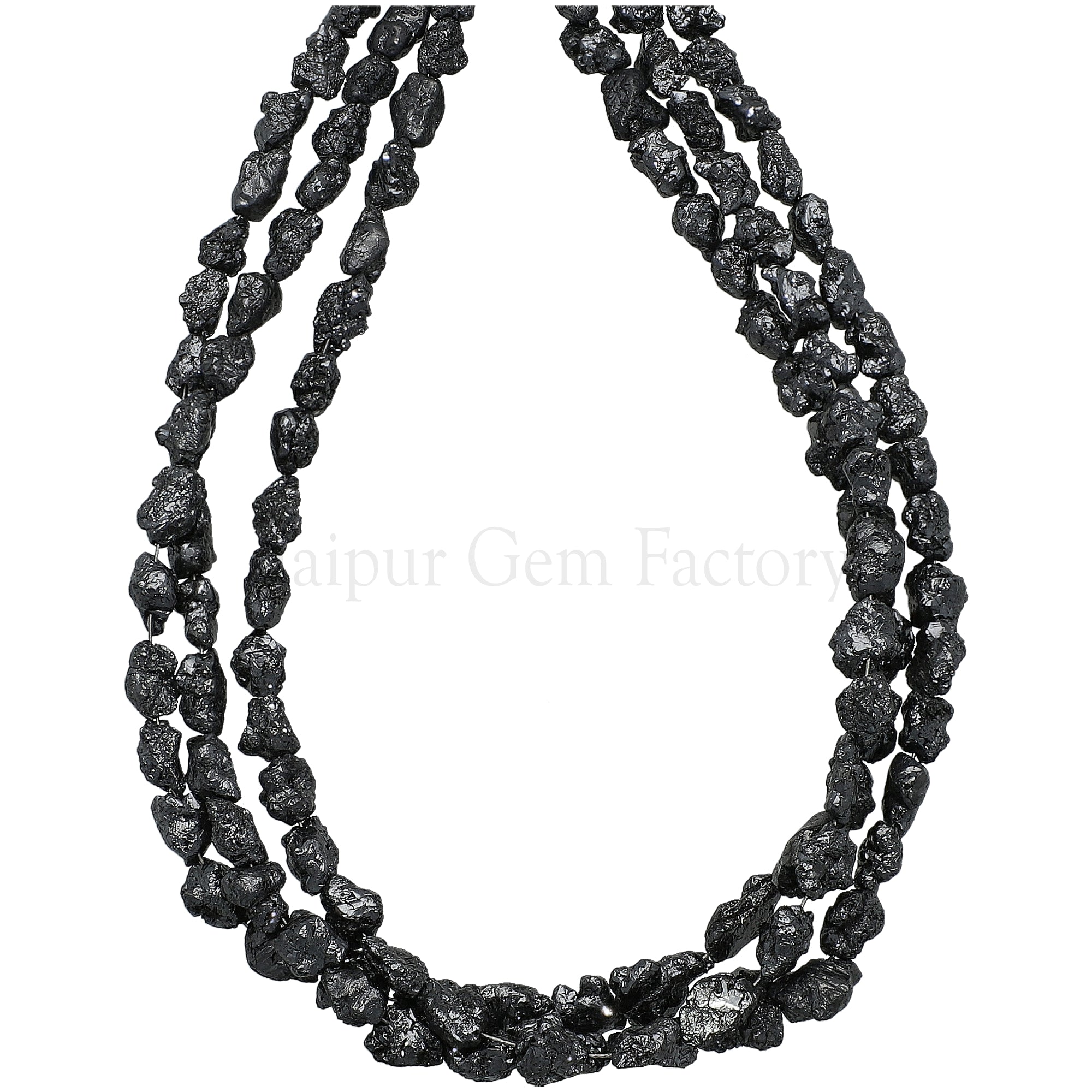 Black Obsidian Rough Diamond Nuggets Shape Charcoal Beads