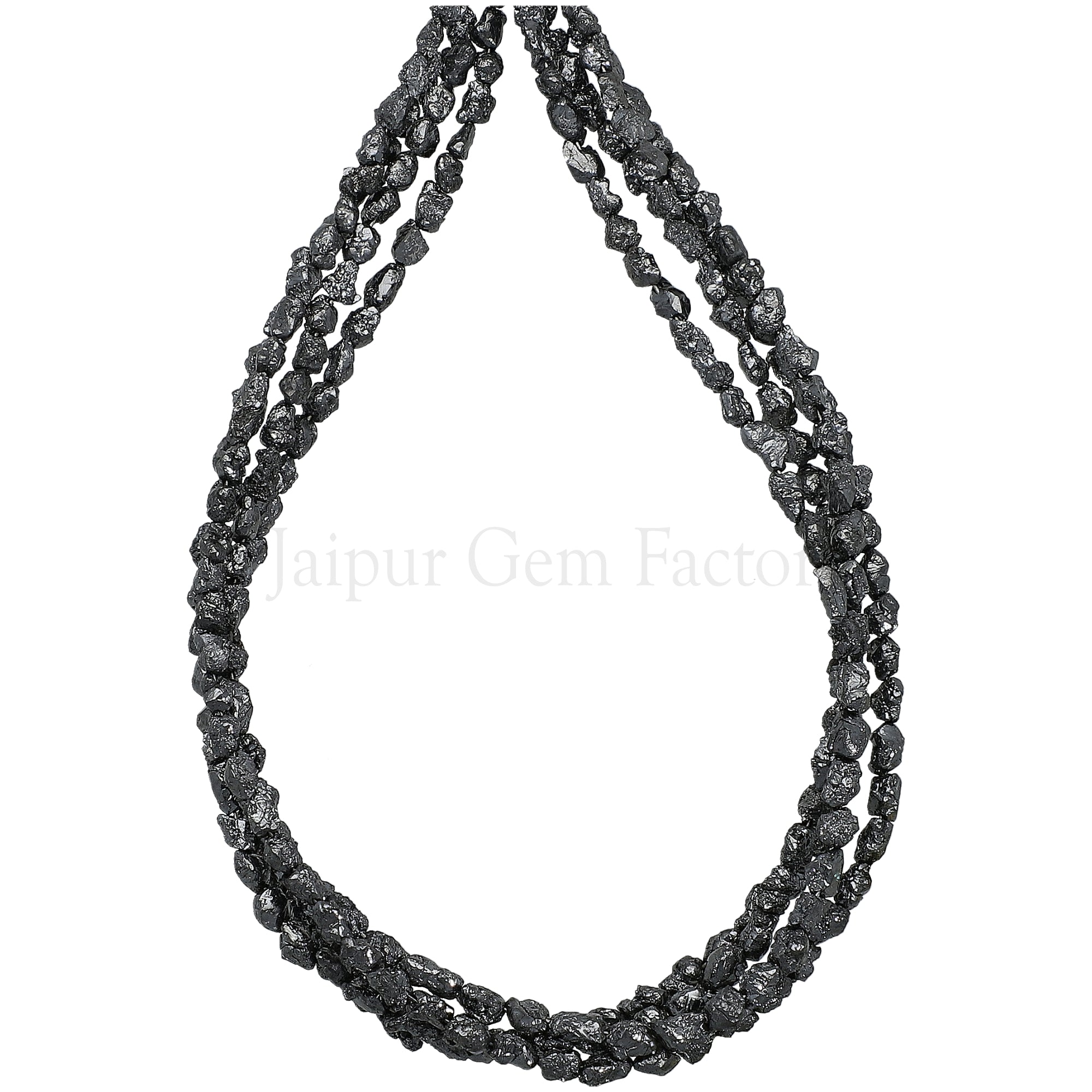 Black Rough Diamond Nuggets Shape Beads 