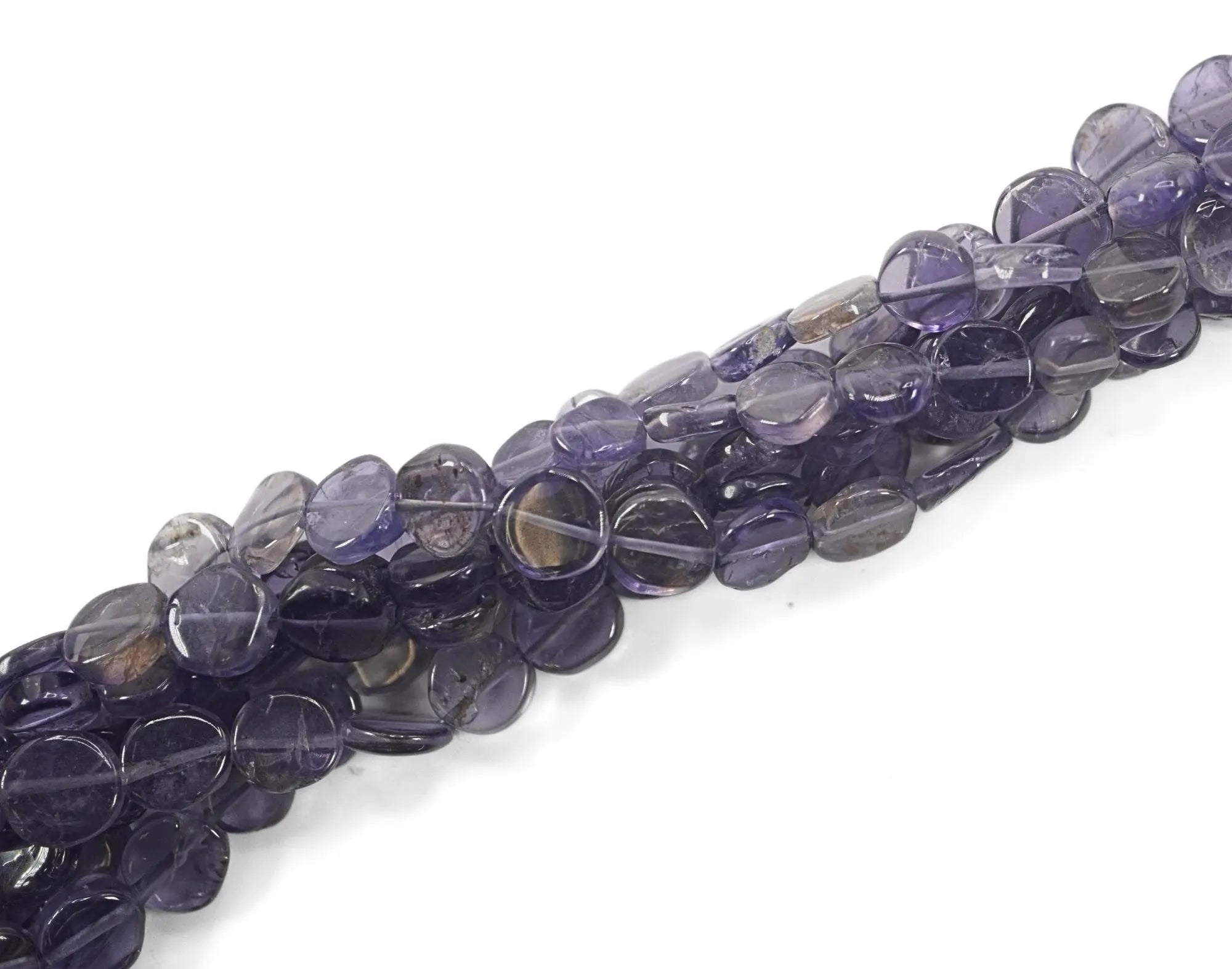Iolite Smooth Coin Shape Gemstone Strand Beads 