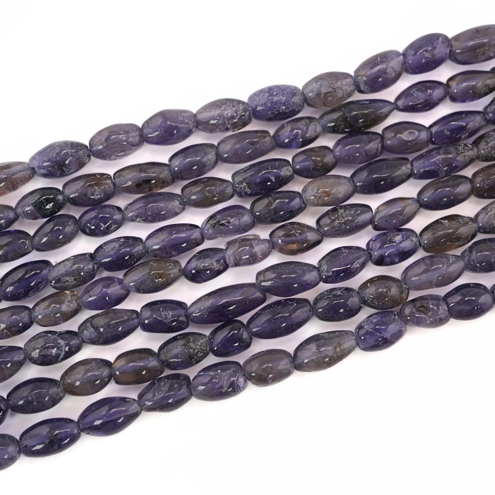 Iolite Smooth Oval Shape Gemstone Strand Beads