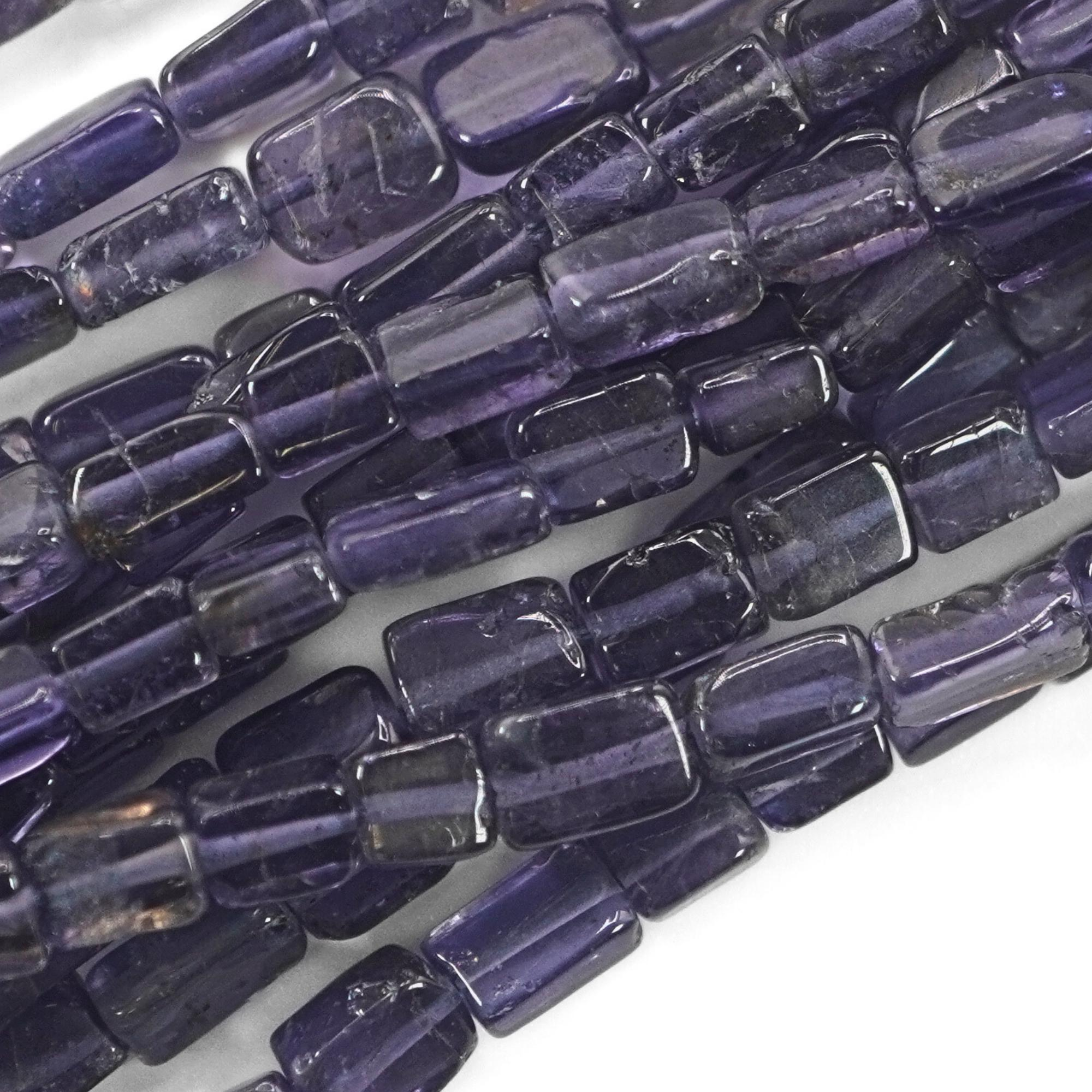 Iolite Smooth Rectangle Shape Gemstone Beads