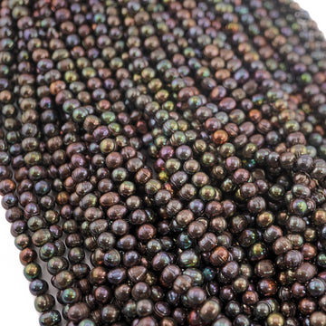 Iridescent pearl beads peacock color

