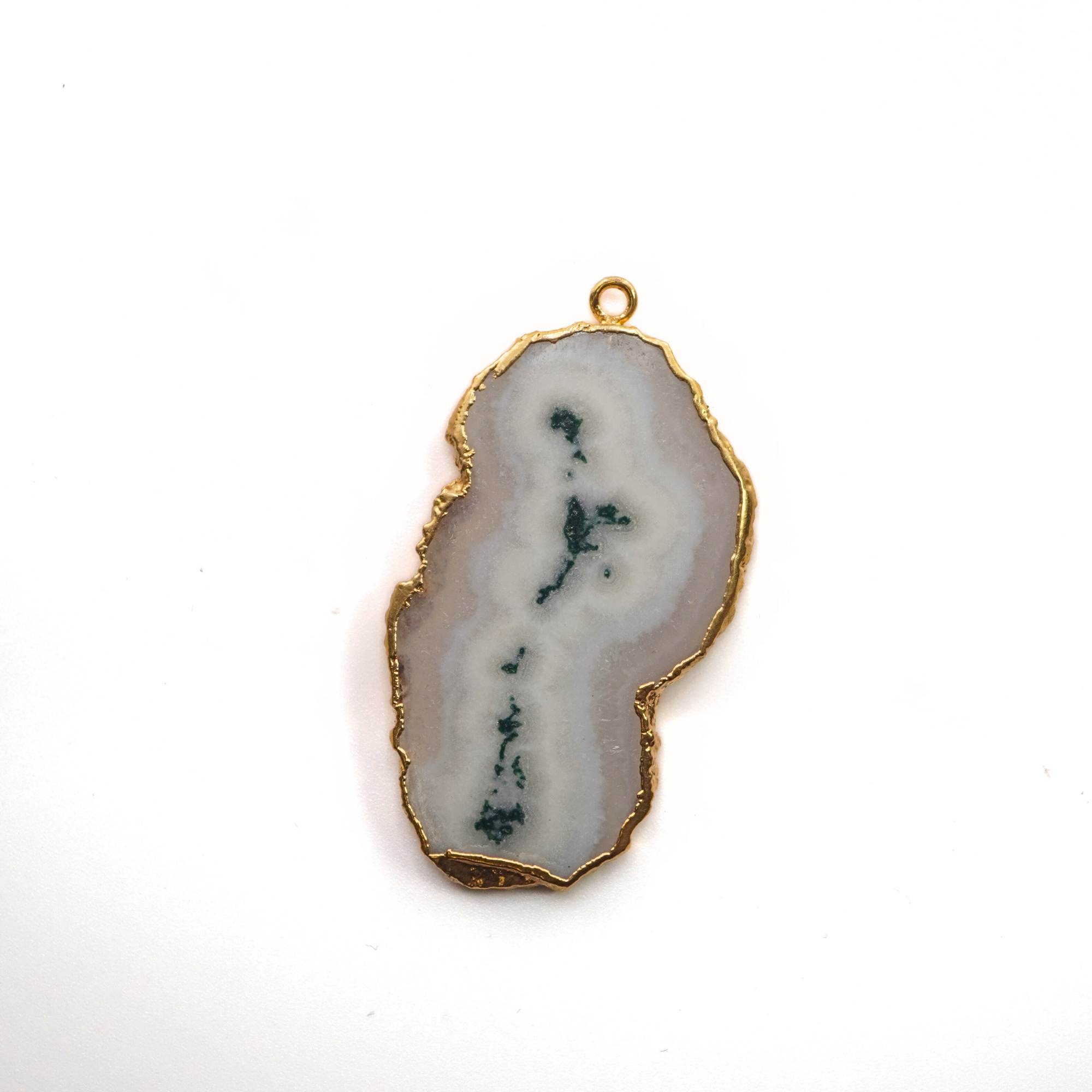 Solar Quartz Large Oval Frame Shape Gemstone Gold Electroplated Charm Pendant 