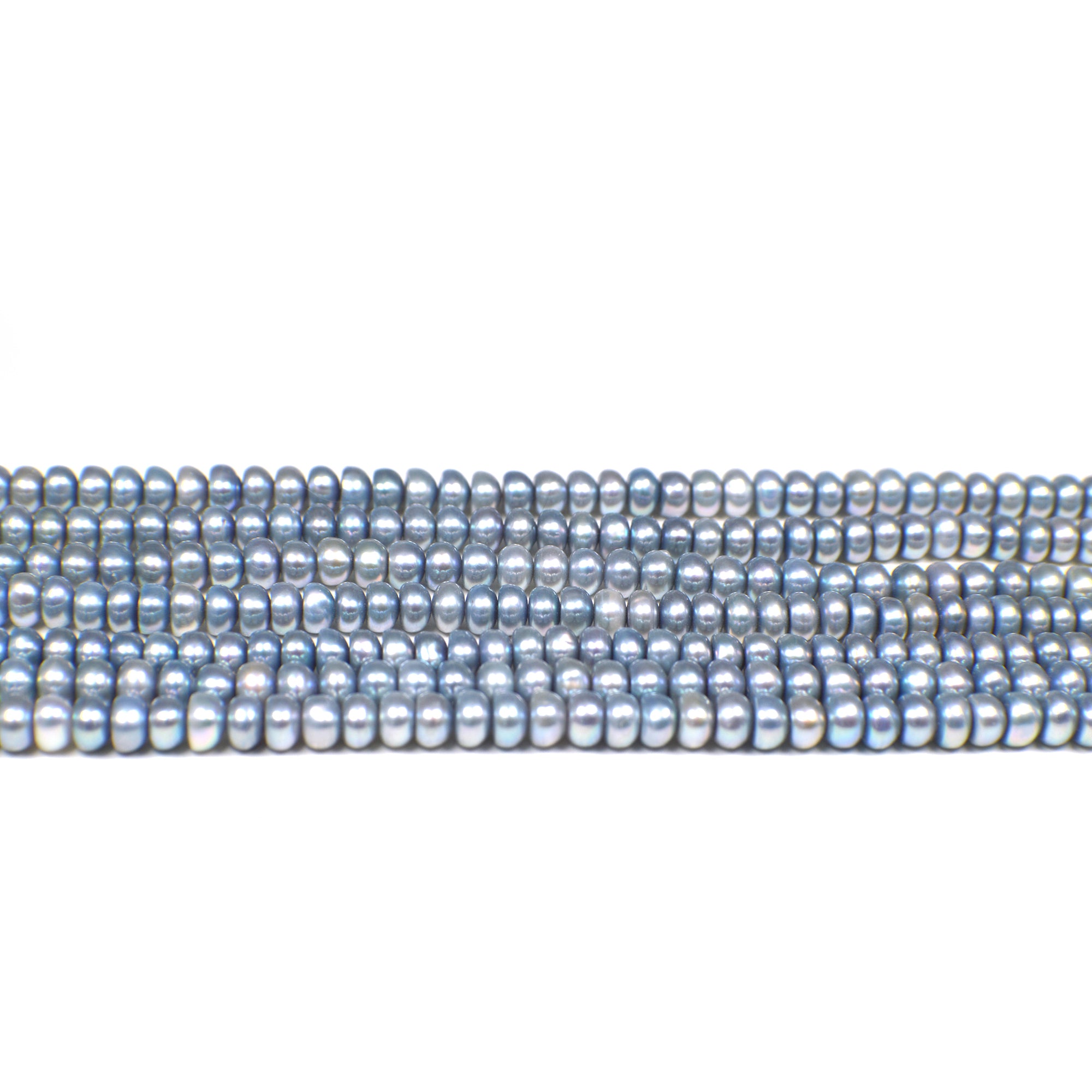 Sky Blue Button / Rondelle Freshwater Pearls Beads