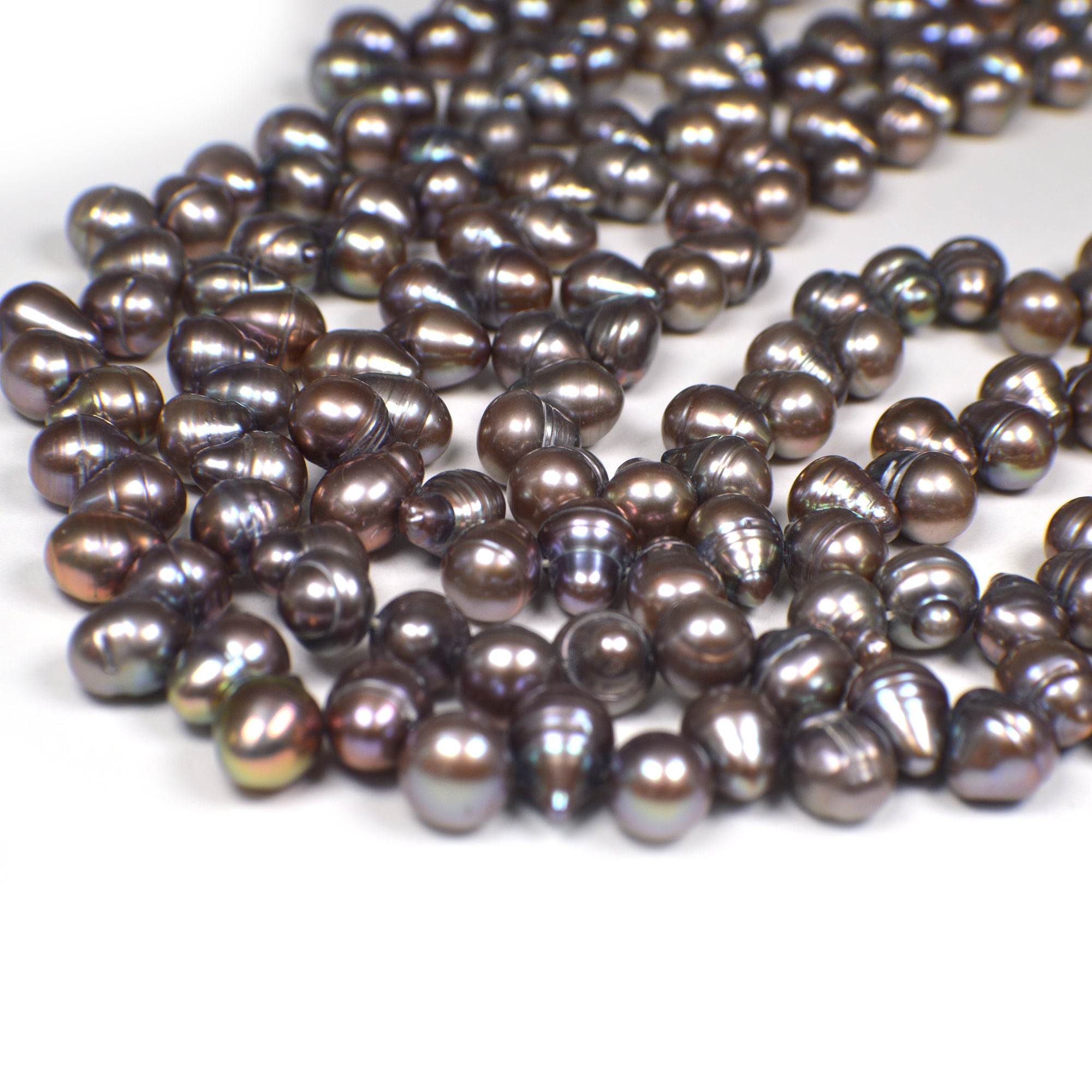 10x8 - 12x8 MM Peacock Potato Freshwater Pearls Beads