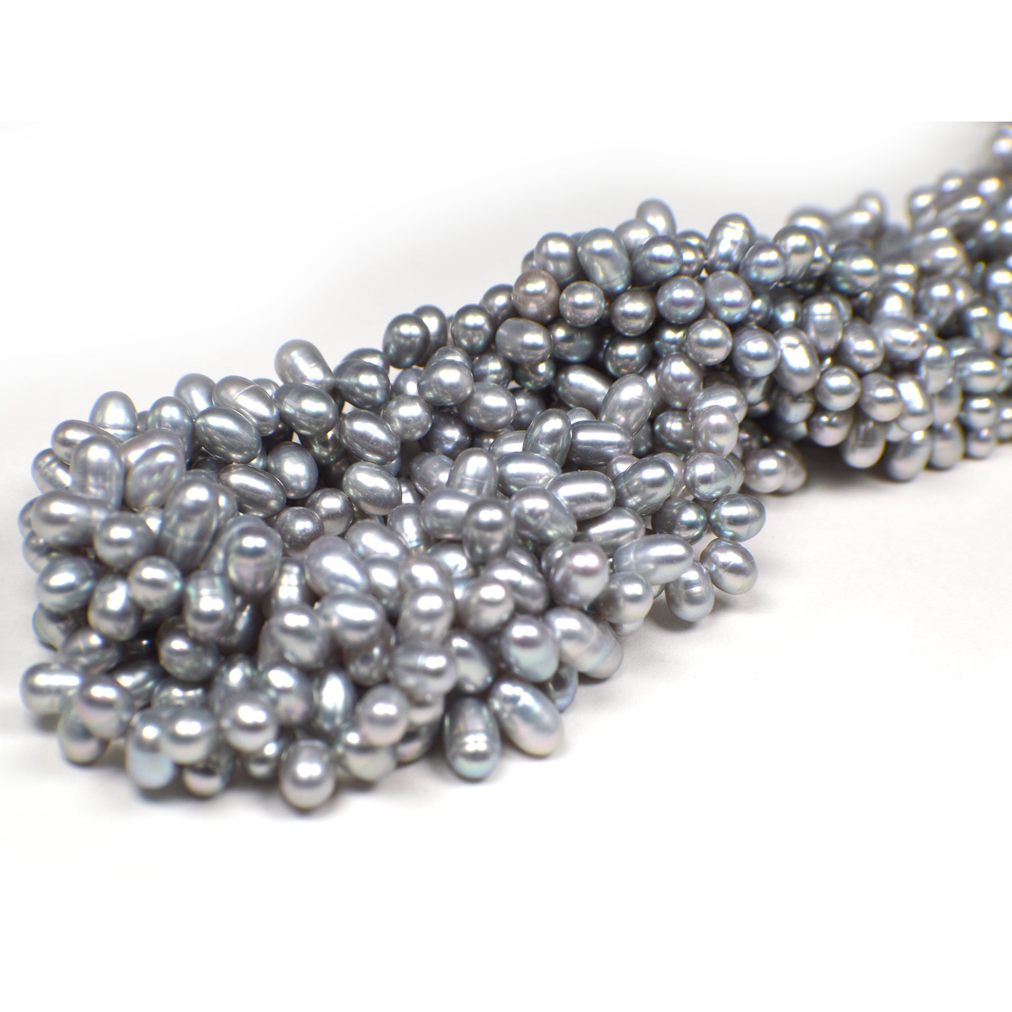 Gray Rice Freshwater Pearls Beads