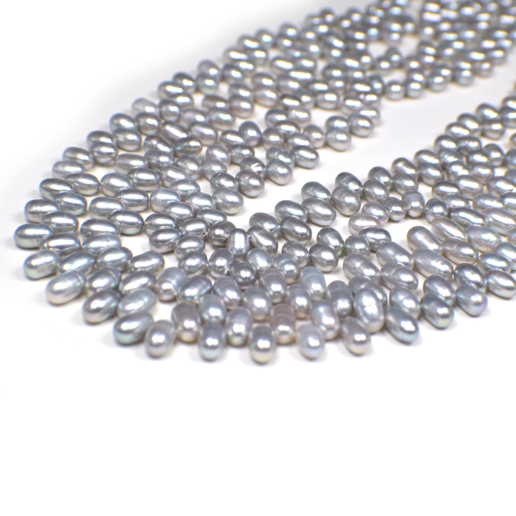 Gray Rice Freshwater Pearls Beads