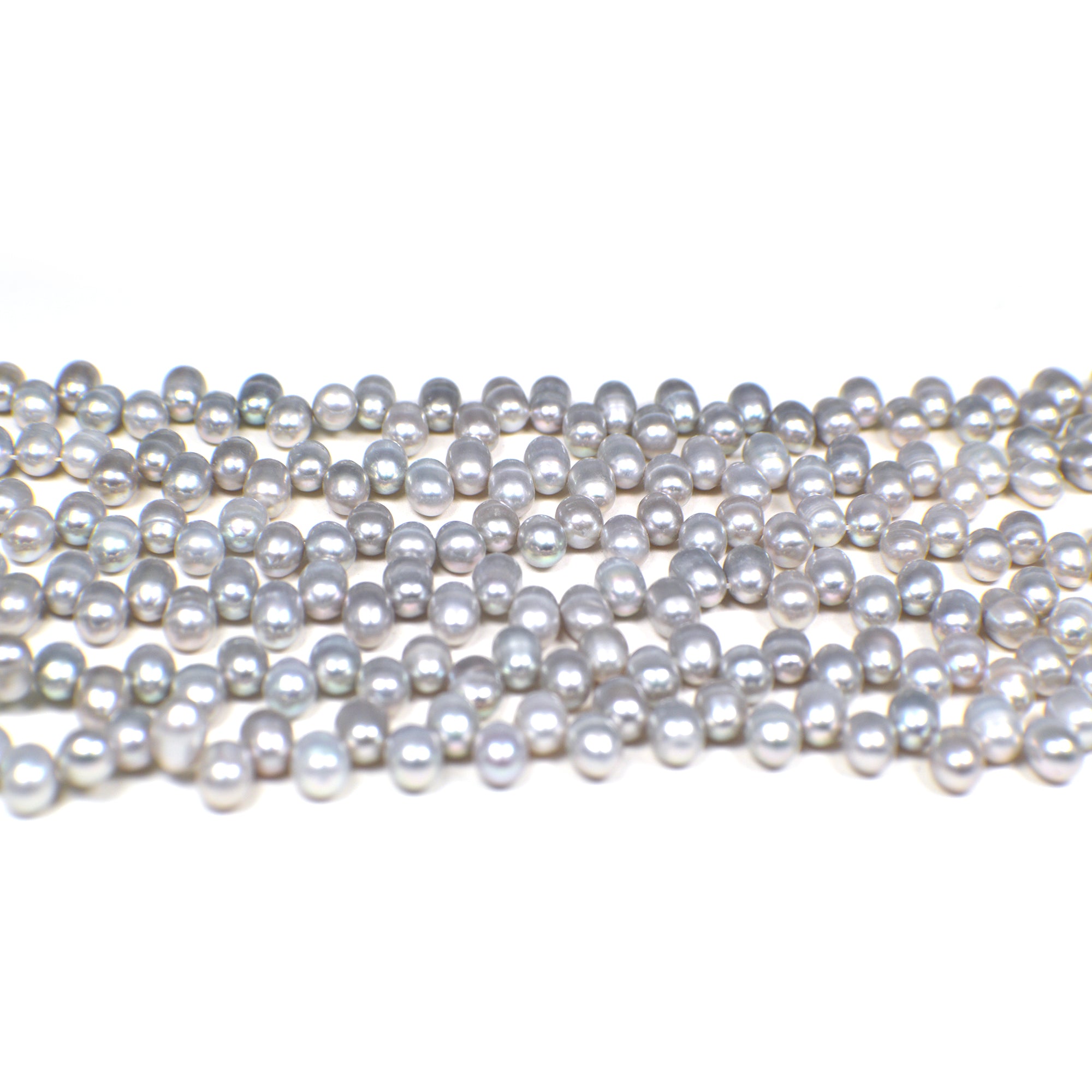 6x5 - 7x5 MM Gray Rice Freshwater Pearls Beads