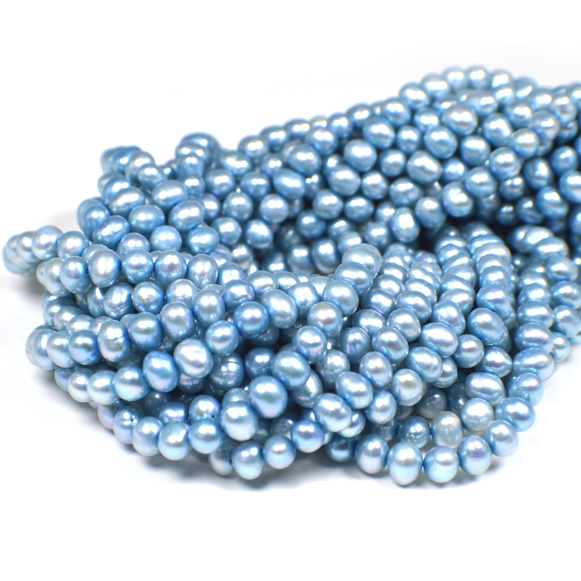 Sky Blue Potato Freshwater Pearls Beads