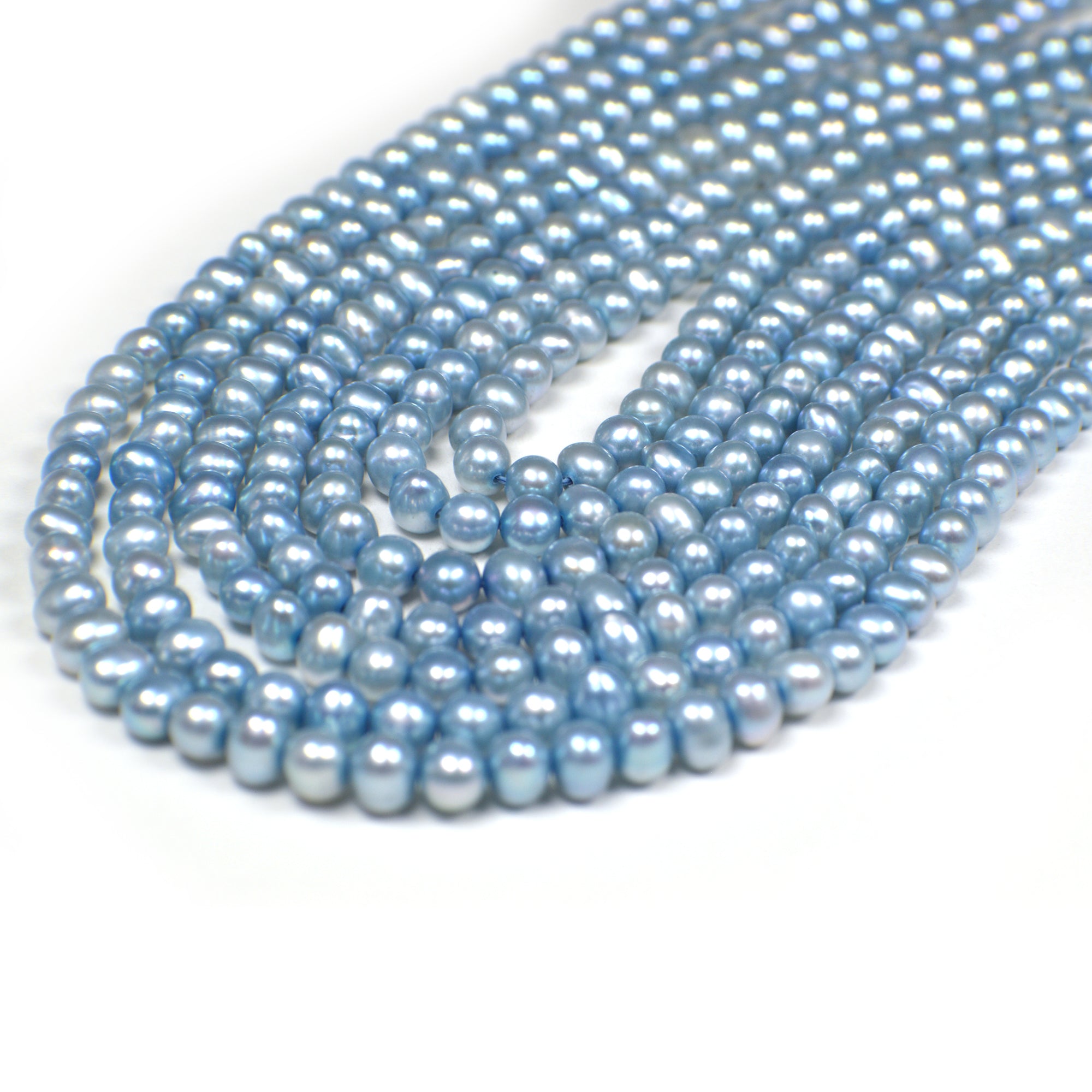 Sky Blue Potato Freshwater Pearls Beads