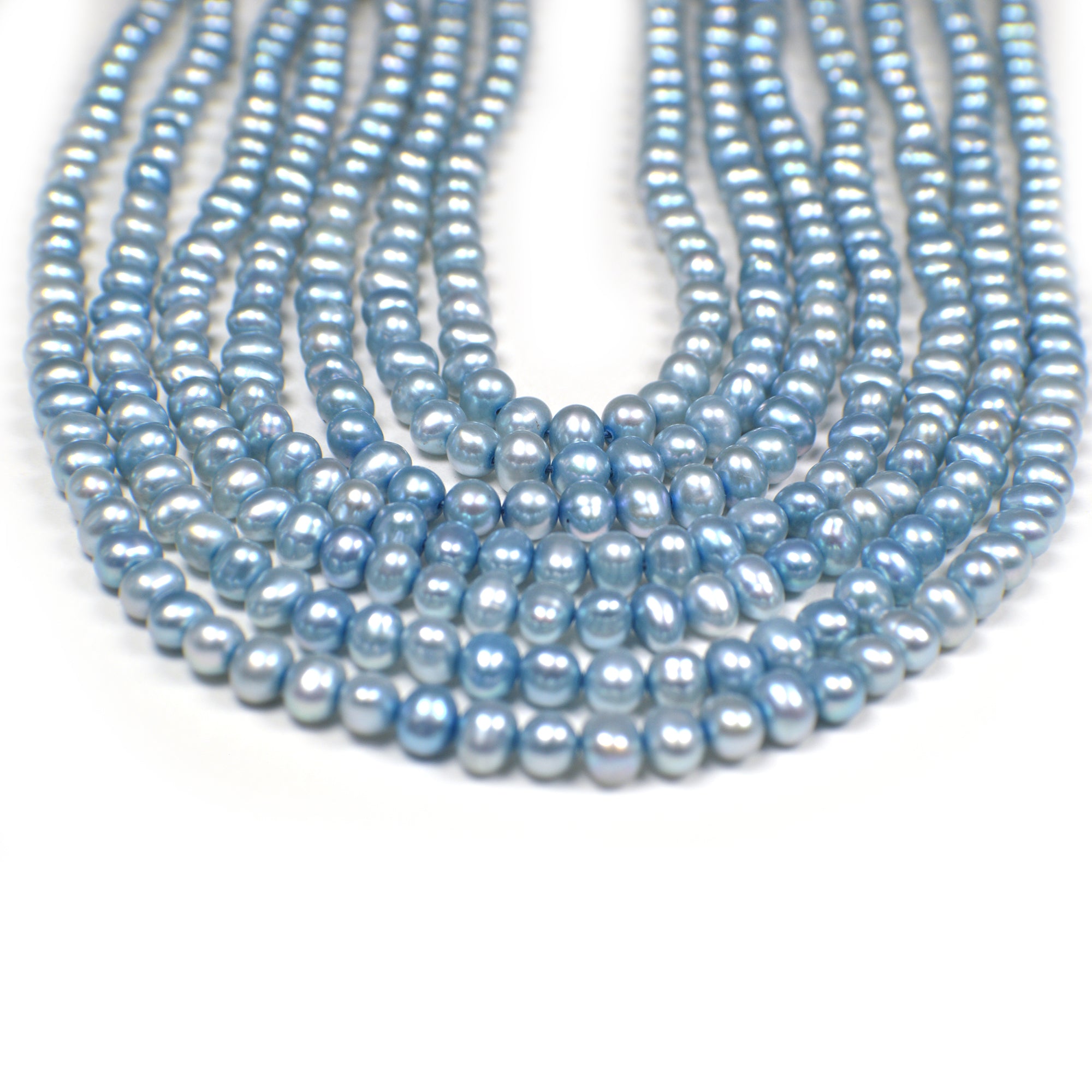 Sky Blue Potato Freshwater Pearls Beads