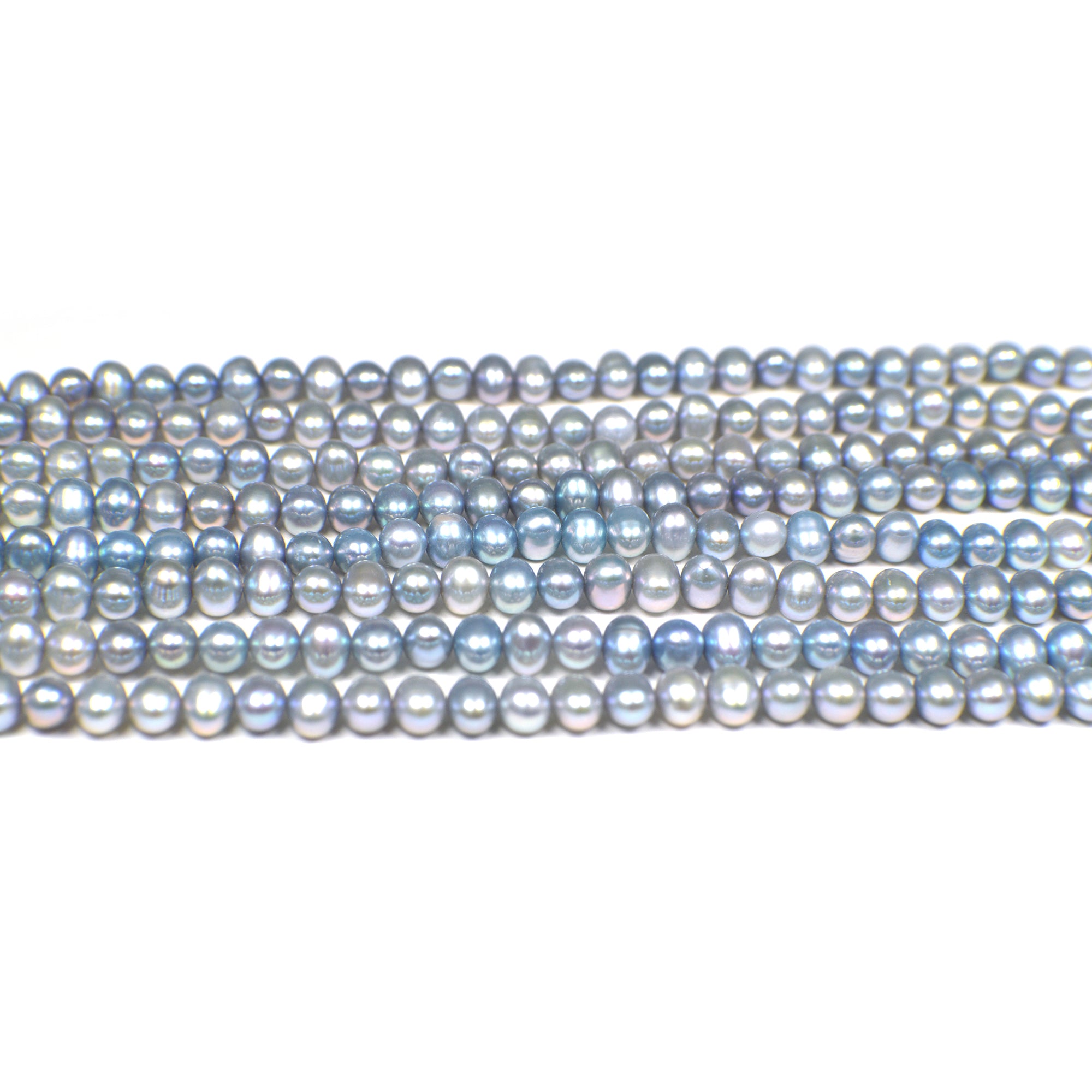 Gray Blue Potato Freshwater Pearls Beads