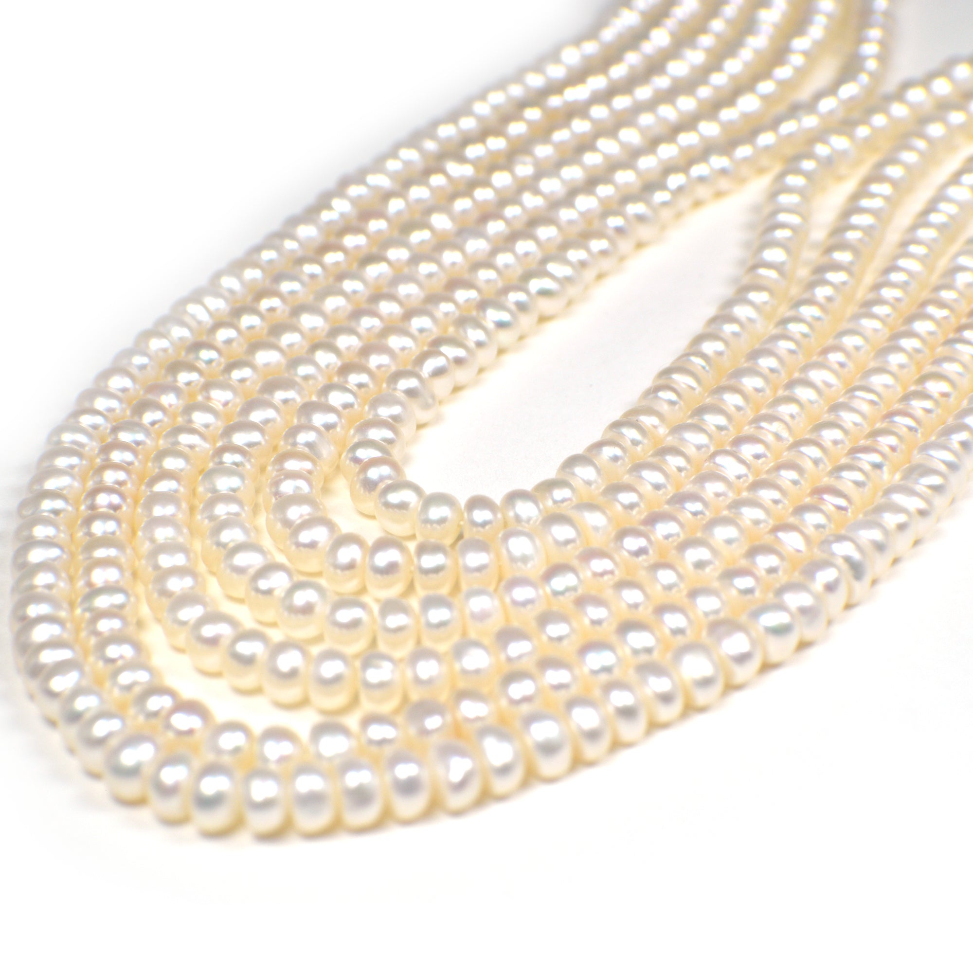 White Button Freshwater Pearls Beads