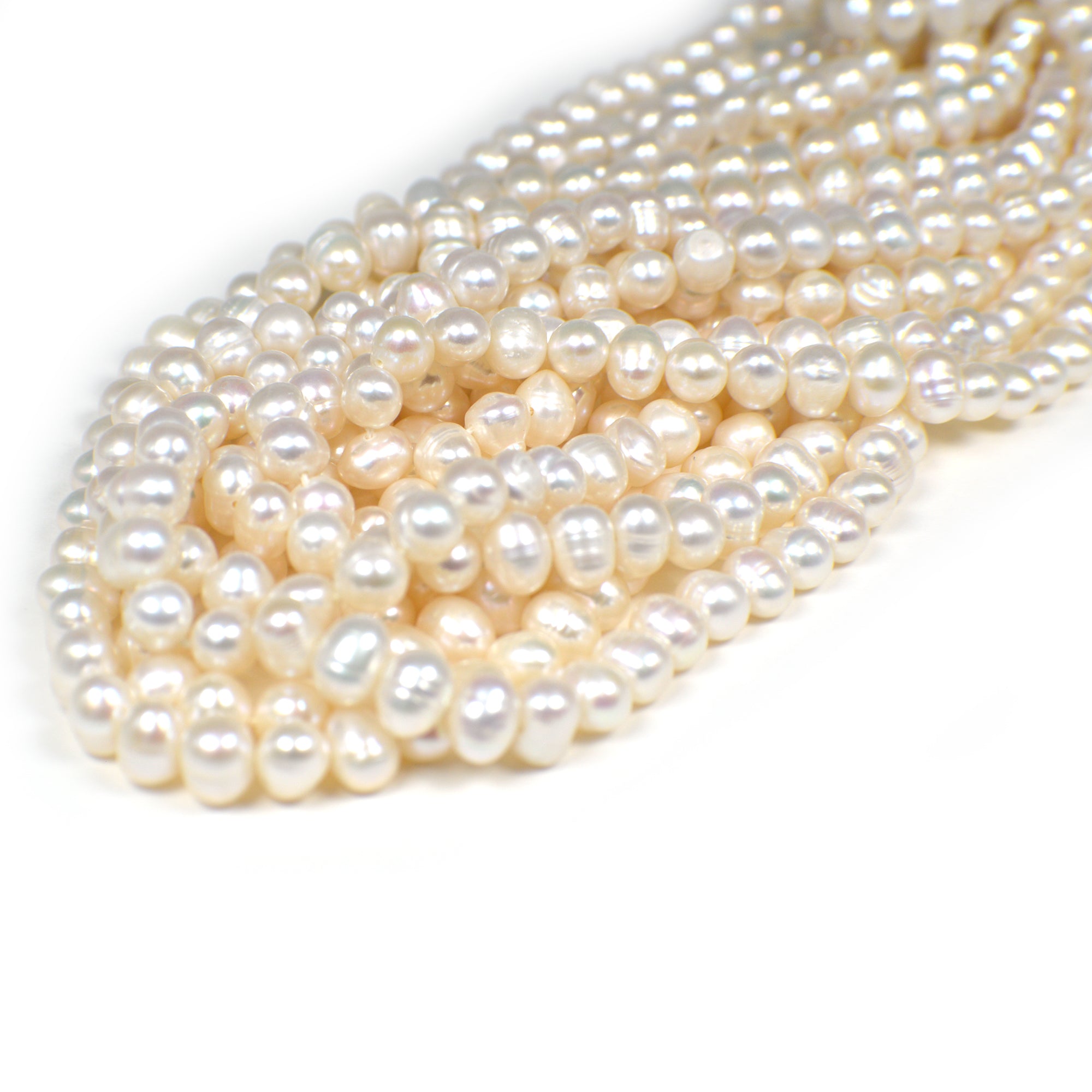 White Rice / Oval Freshwater Pearls Beads