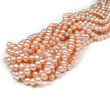 5 x 4 - 6 x 5 MM Pink Peach Potato Freshwater Pearls Beads