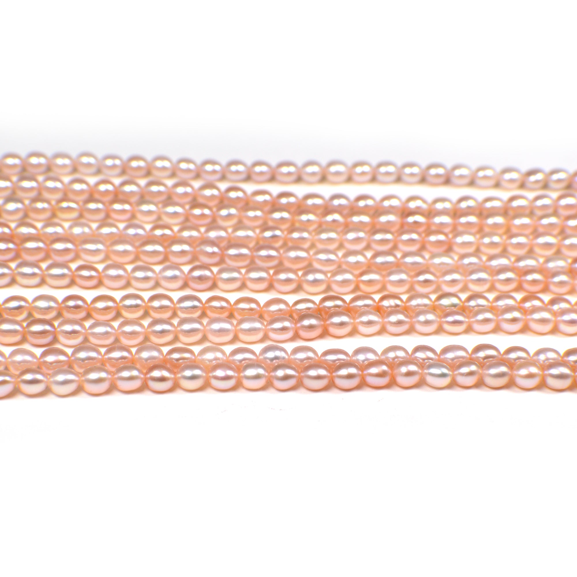 5x4 - 6x4 Pink Peach Rice Freshwater Pearls Beads