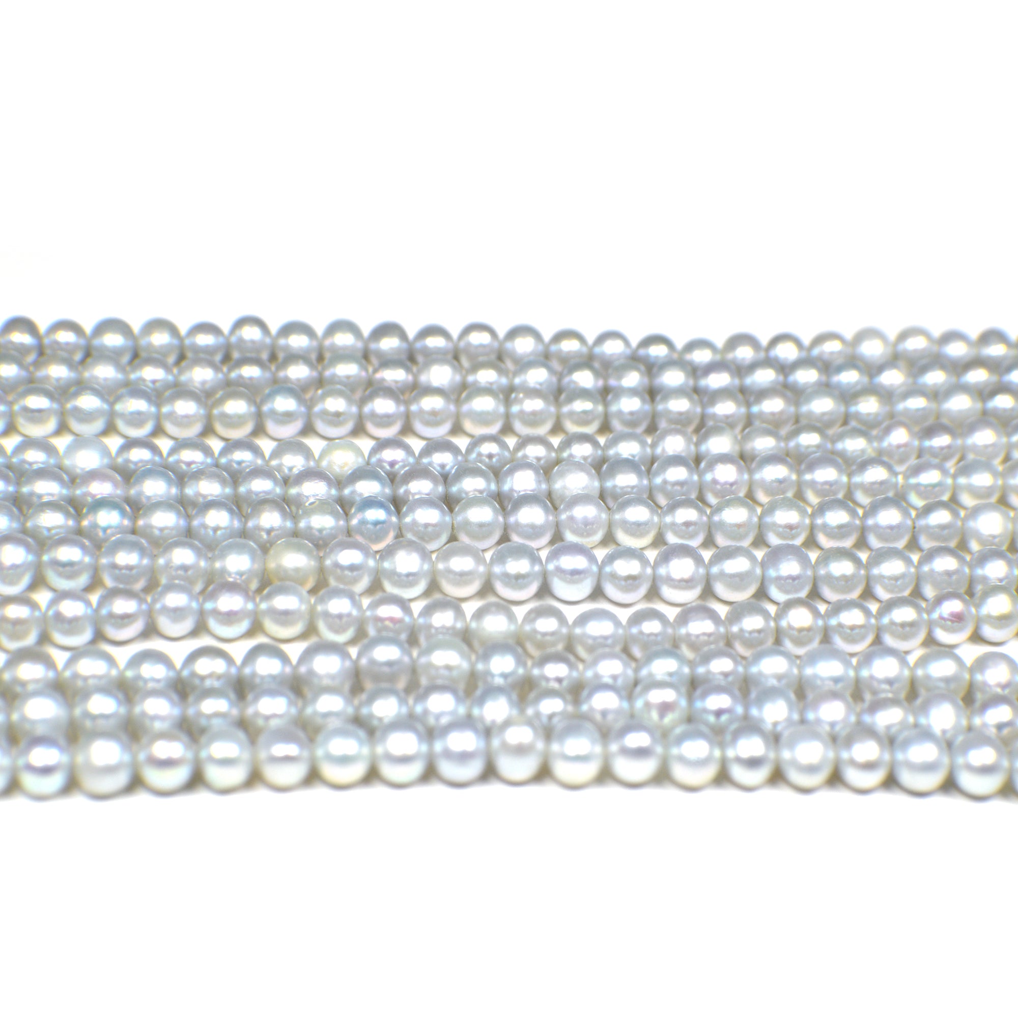 5 - 6 MM Gray Blue Potato Freshwater Pearls Beads