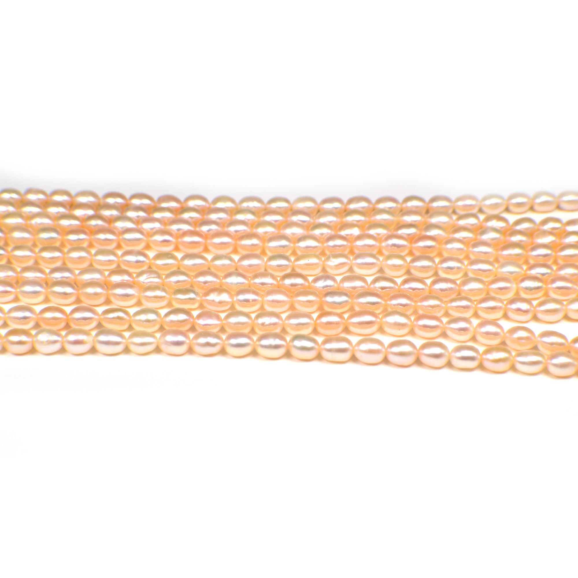 6x4 - 6x5 MM Pink Peach Rice Freshwater Pearls Beads