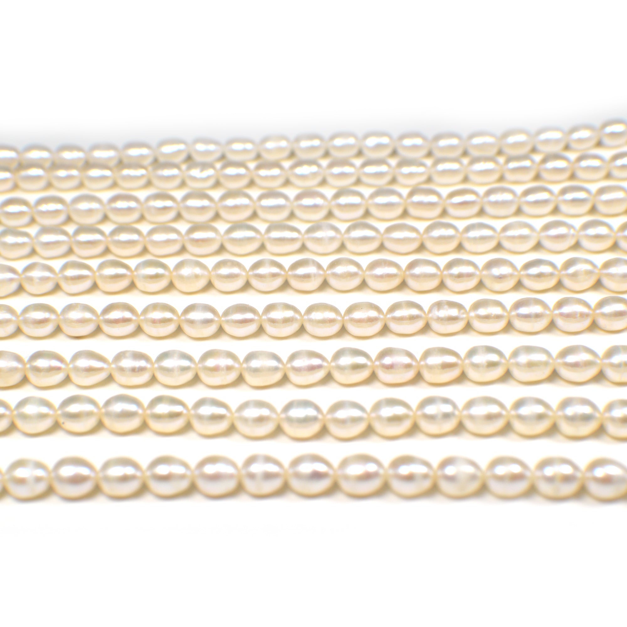 6x5 MM White Rice Freshwater Pearls Beads