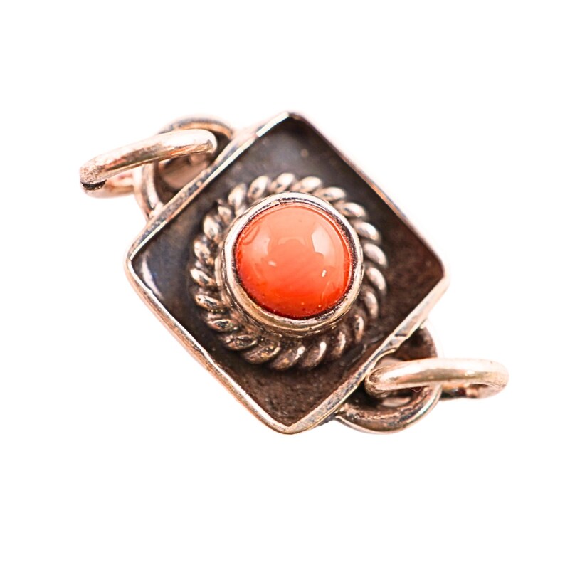 Jewelry making connectors with coral gemstone

