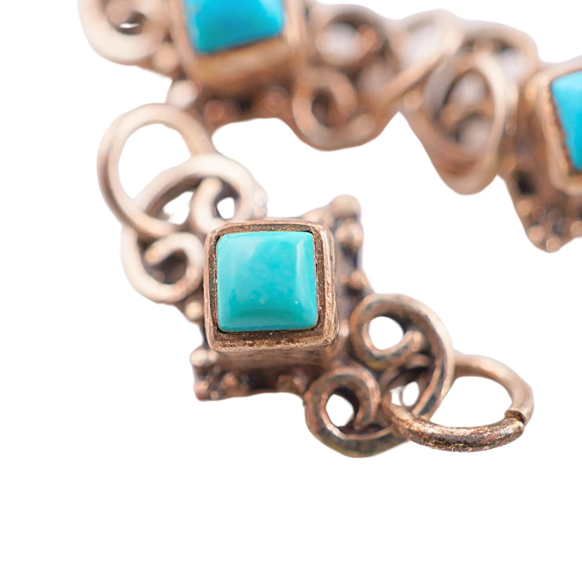 Jewelry making turquoise silver links

