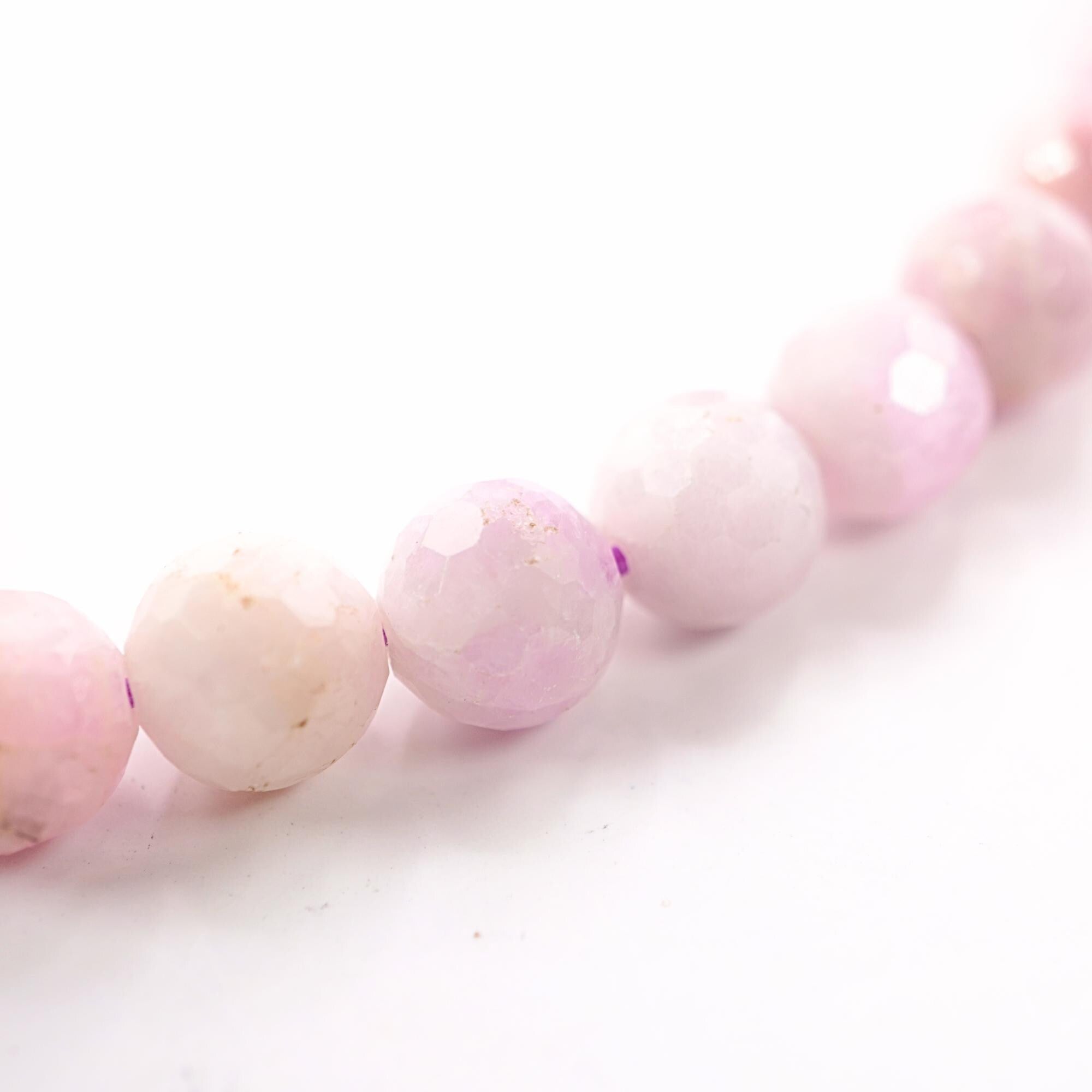 Kunzite Faceted Round Shape Gemstone Strand Beads