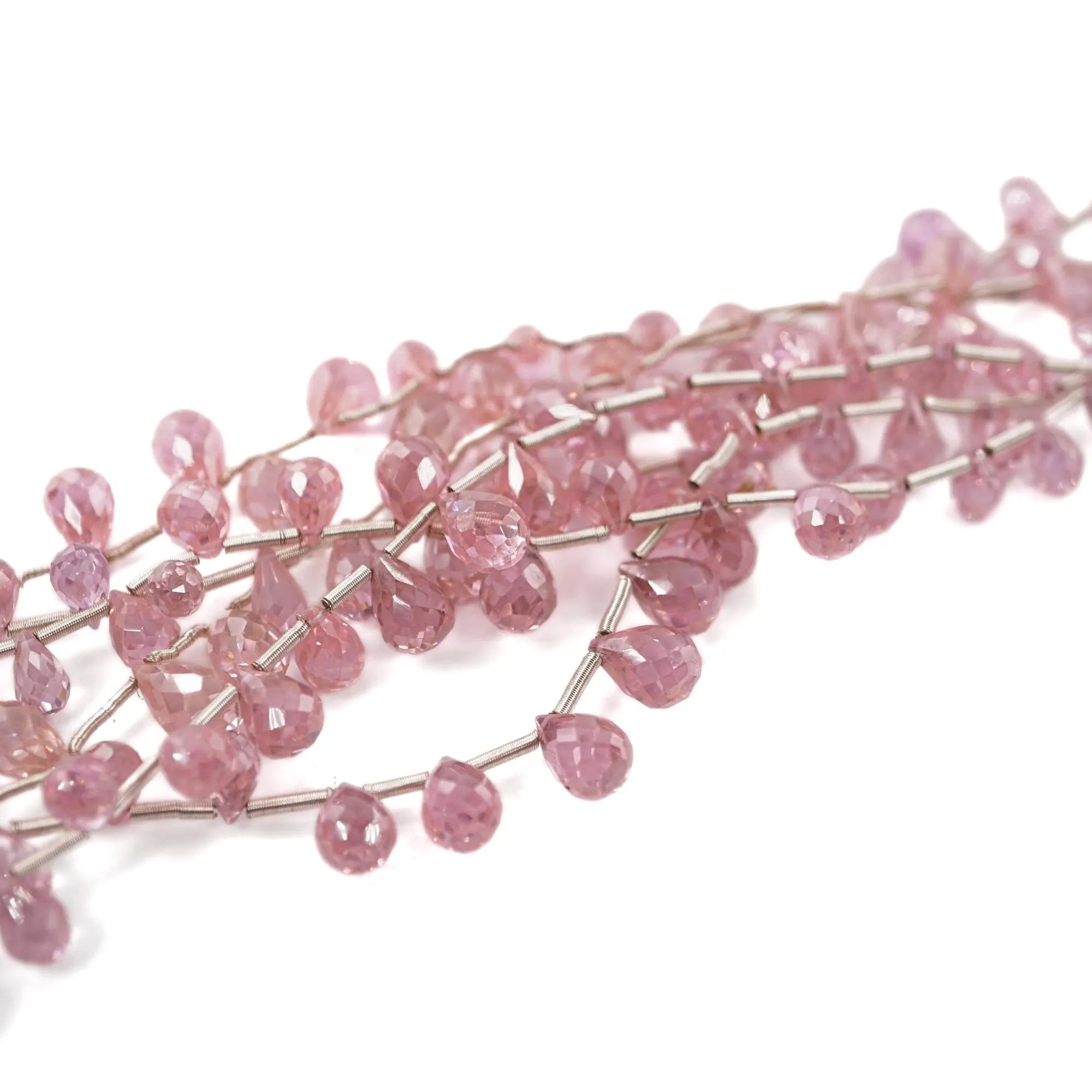 Kunzite Faceted Teardrop Shape Gemstone 15 inches Strand Beads 