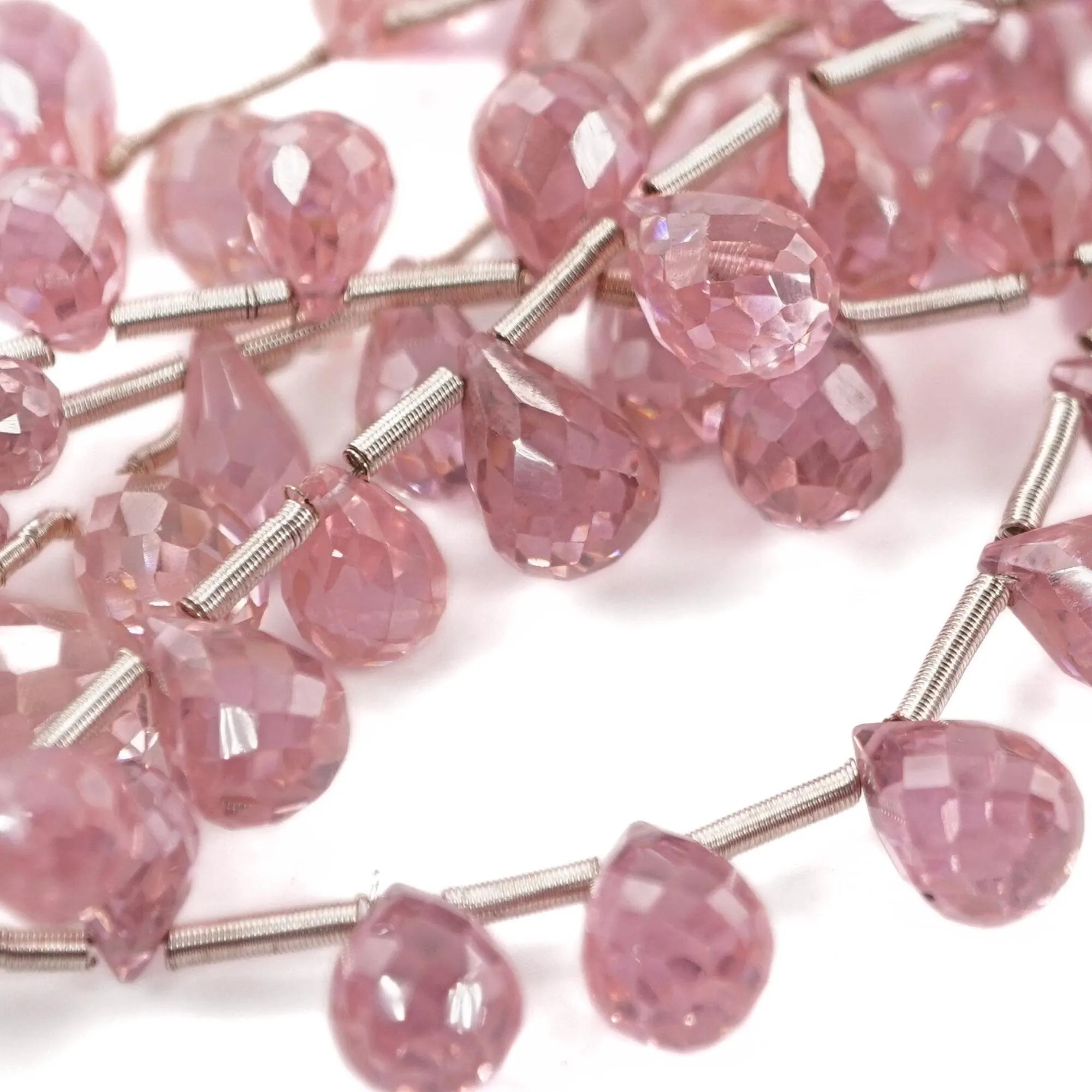 Kunzite Faceted Teardrop Shape Gemstone 15 inches Strand Beads 
