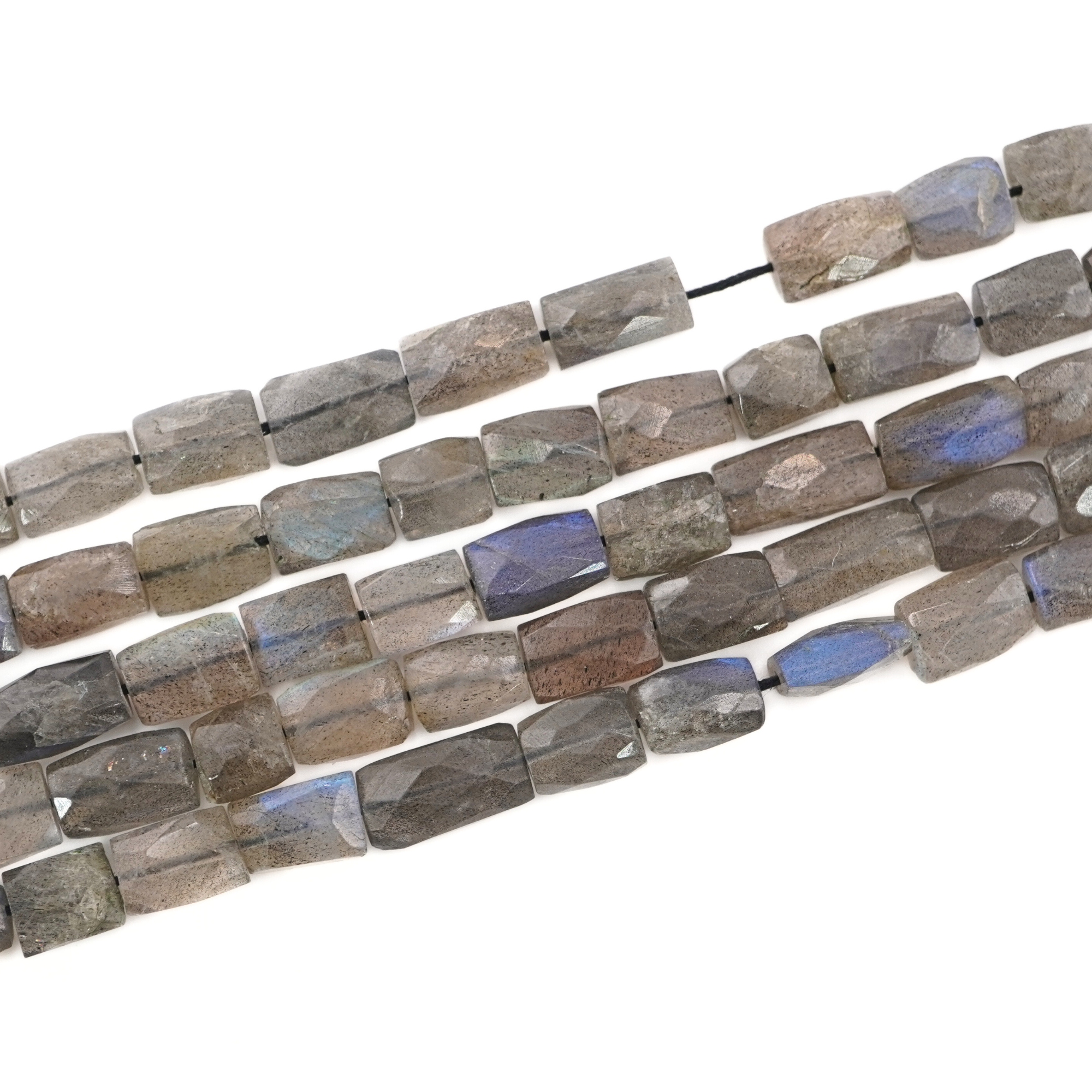 Labradorite Blue Fire Faceted Rectangle Shape Gemstone Strand Beads