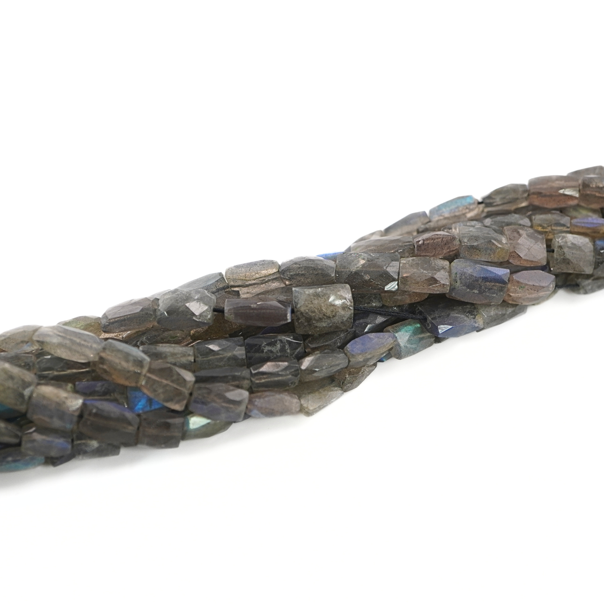 Labradorite Blue Fire Faceted Rectangle Shape Gemstone Strand Beads