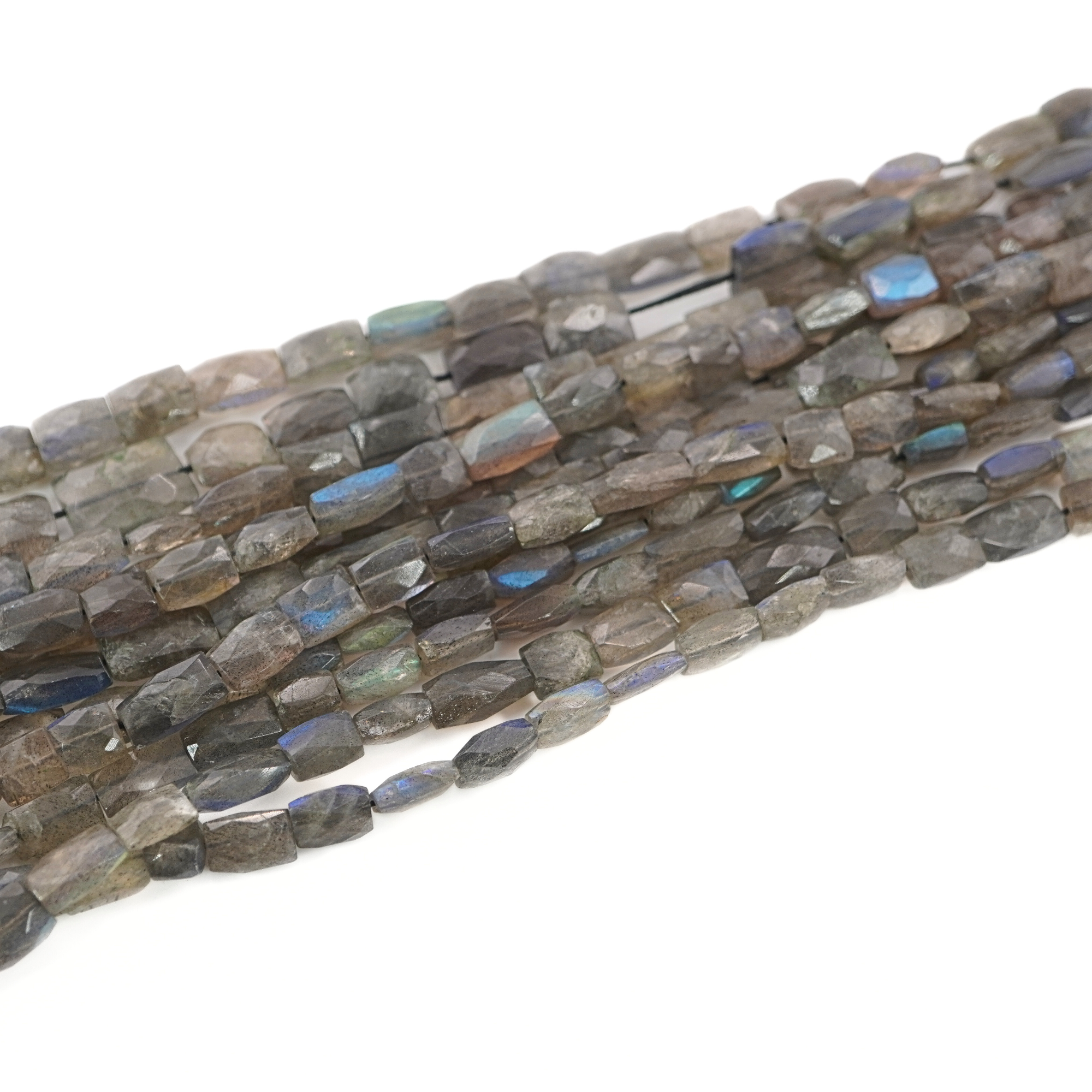 Labradorite Blue Fire Faceted Rectangle Shape Gemstone Strand Beads