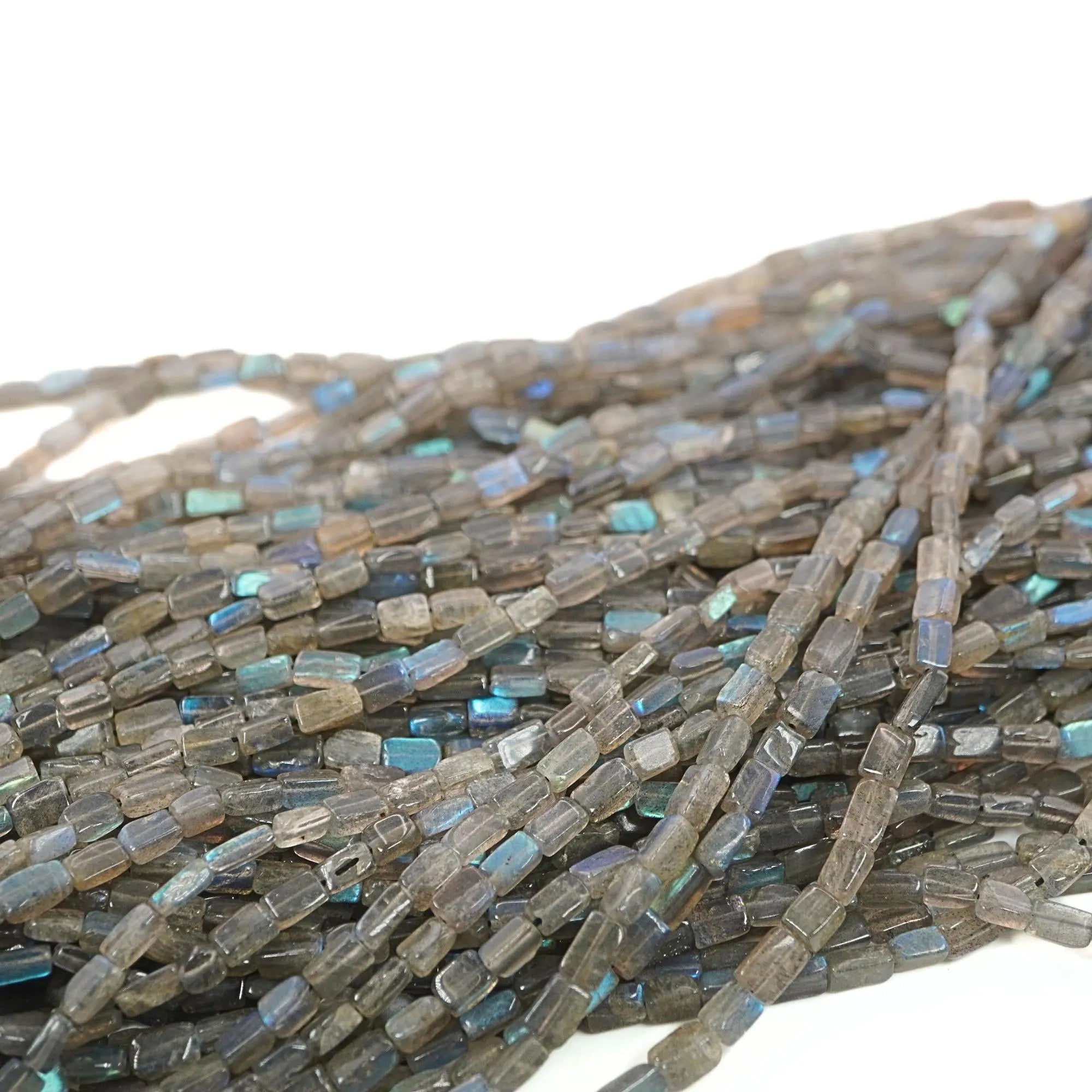 Labradorite Blue Fire Rectangle Shape Gemstone 15 inches Strand Beads
