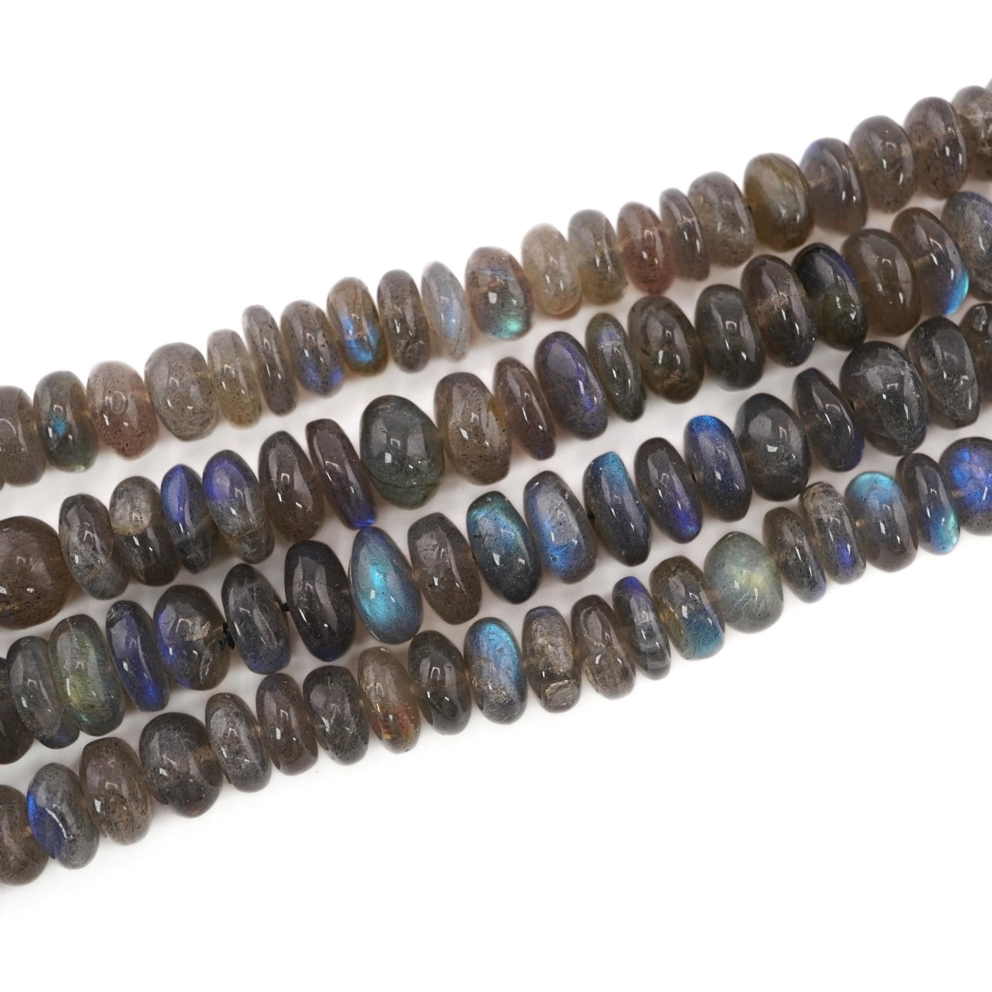 Labradorite Blue Fire Rondelle Shape Gemstone 15 inches Strand Beads