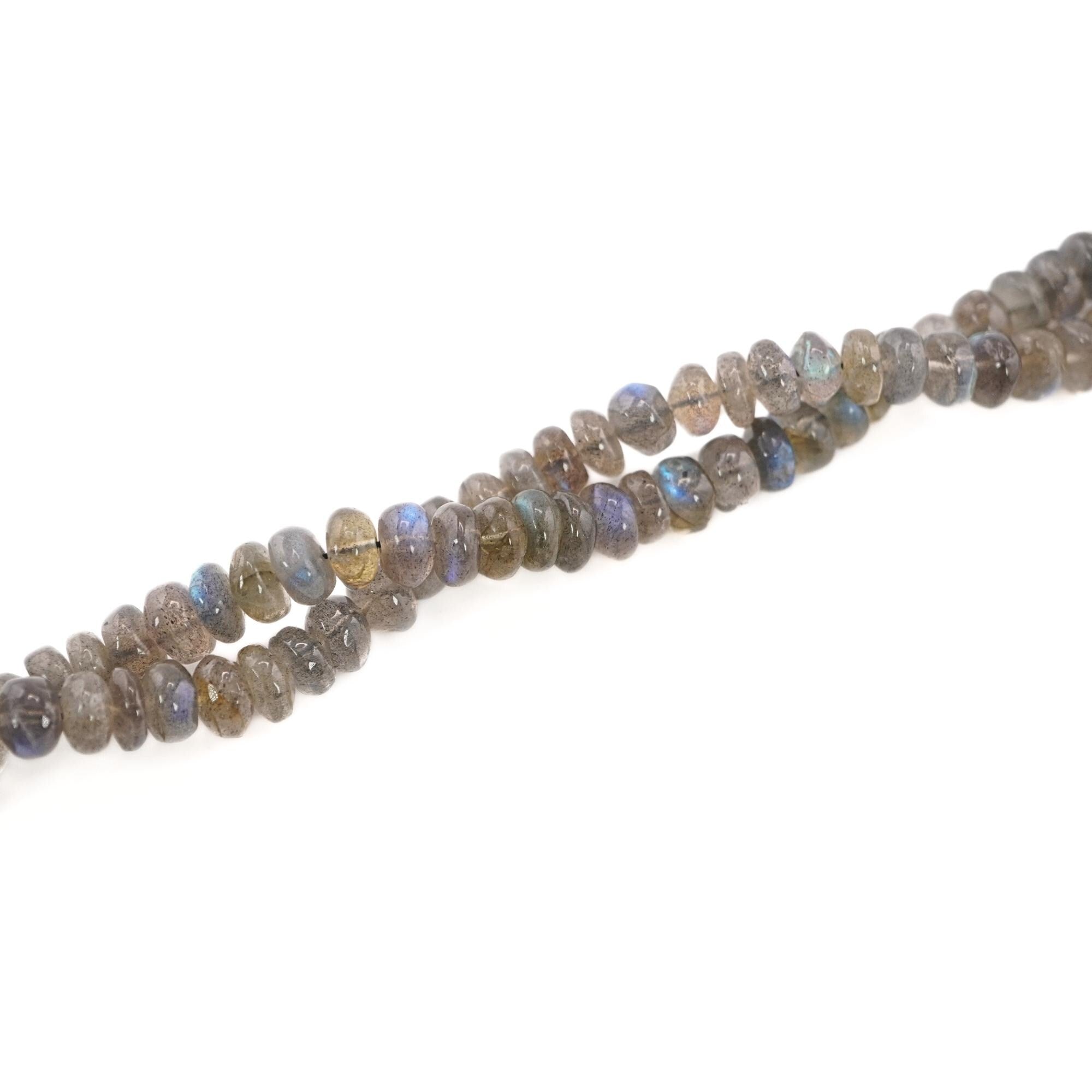 Labradorite Blue Fire Smooth Rondelle Shape Gemstone Strand Beads