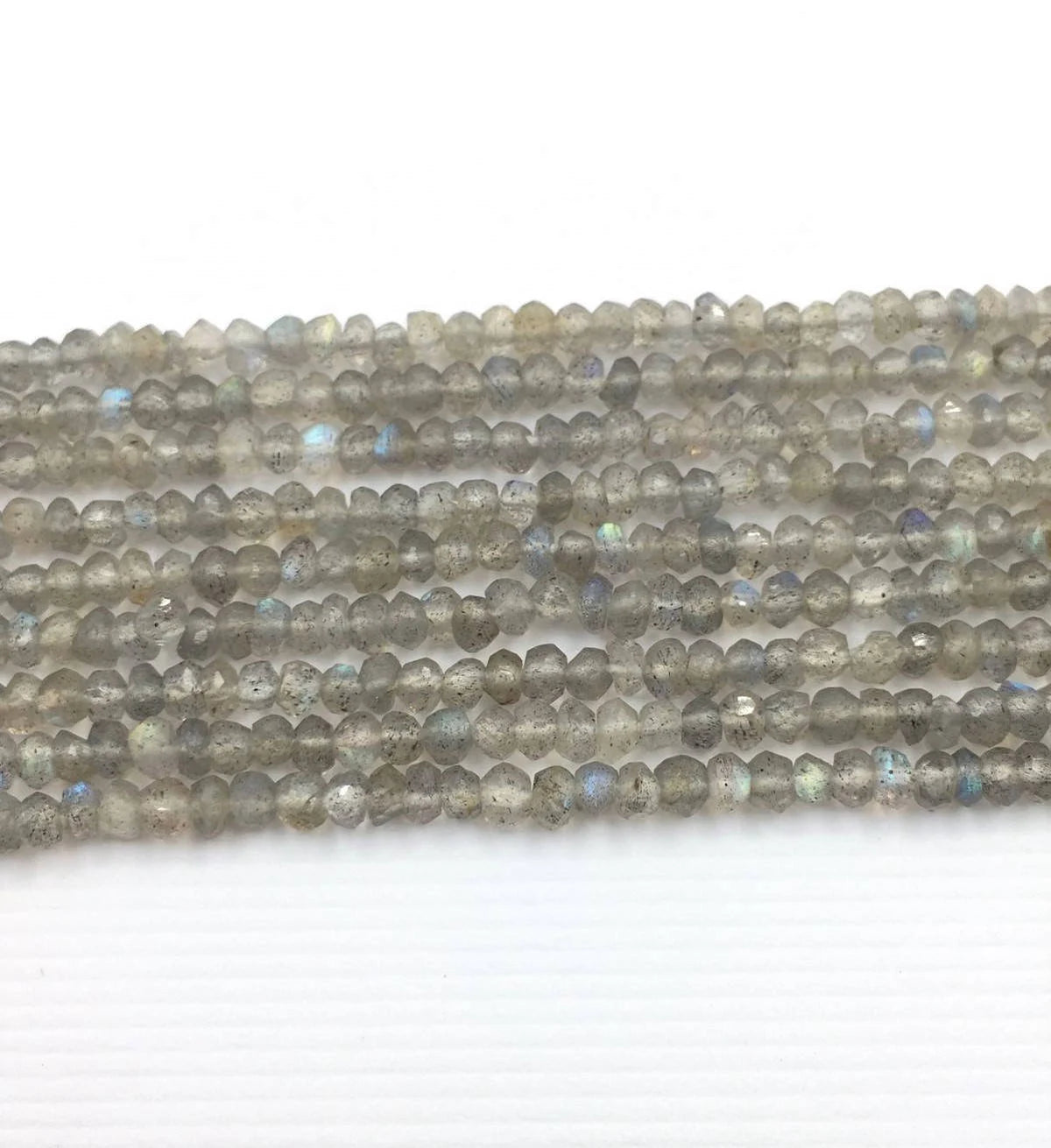 Labradorite Faceted Rondelles Shape Gemstone Strand Beads