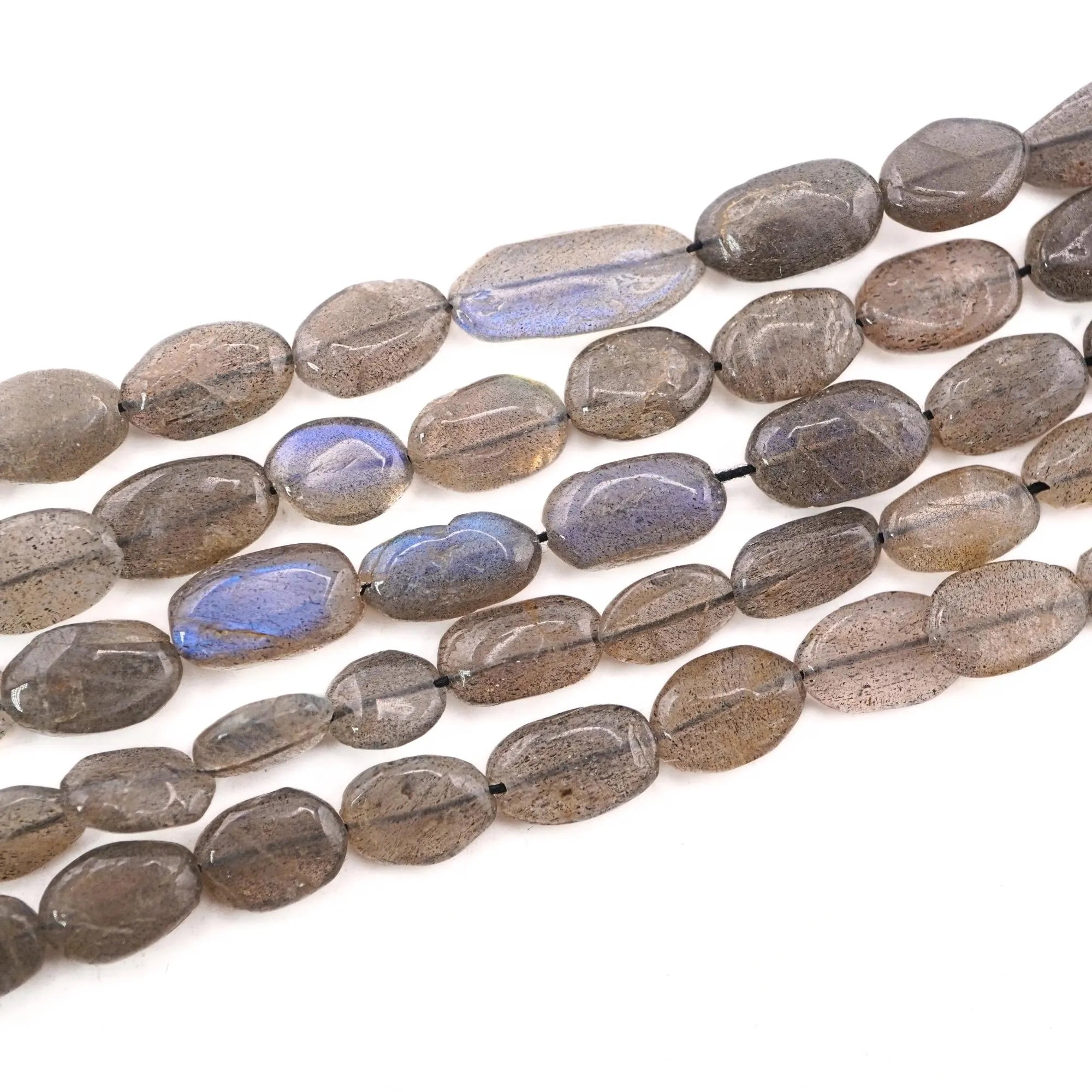 Labradorite Smooth Oval Shape Gemstone Strand Beads