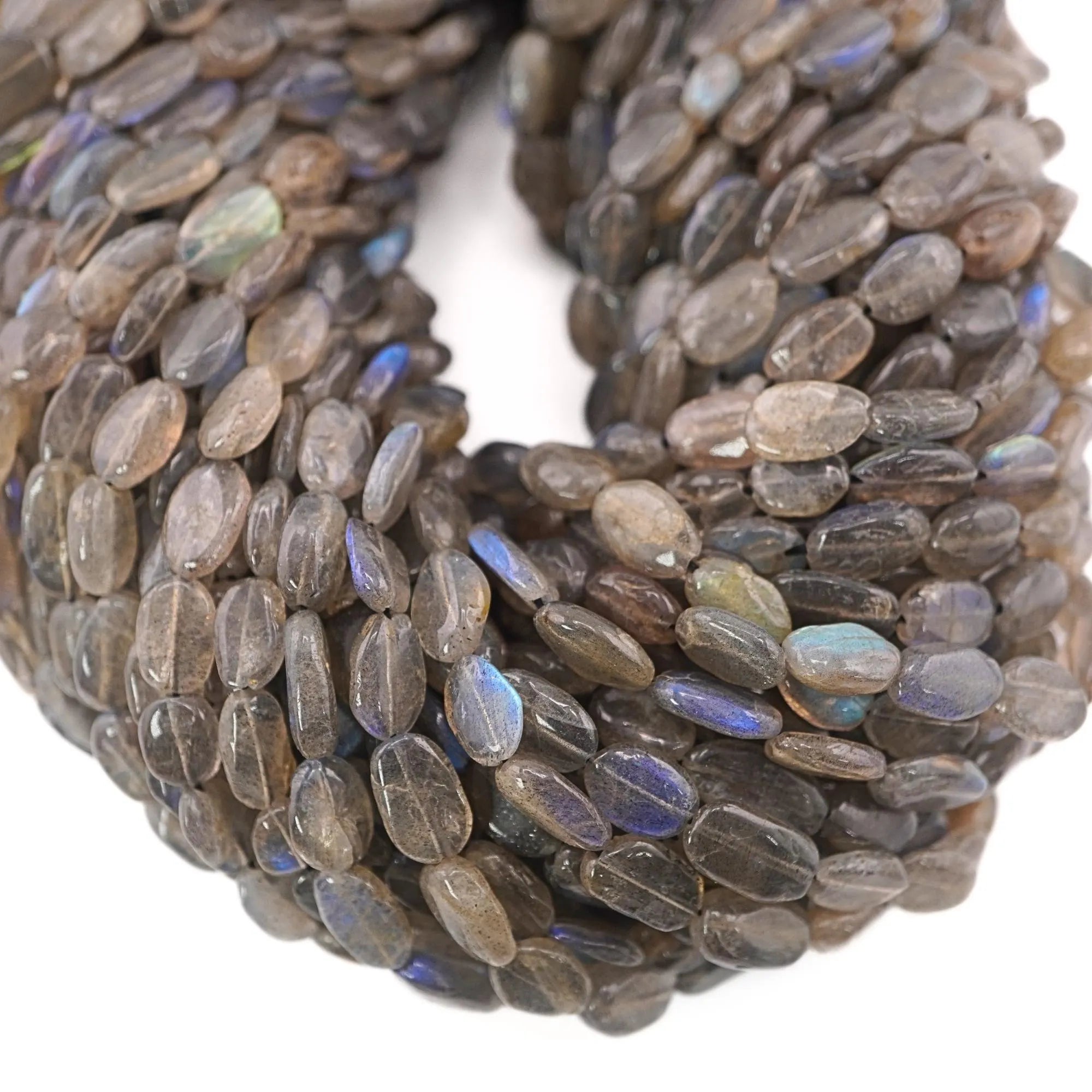 Labradorite Smooth Oval Shape Gemstone Strand Beads