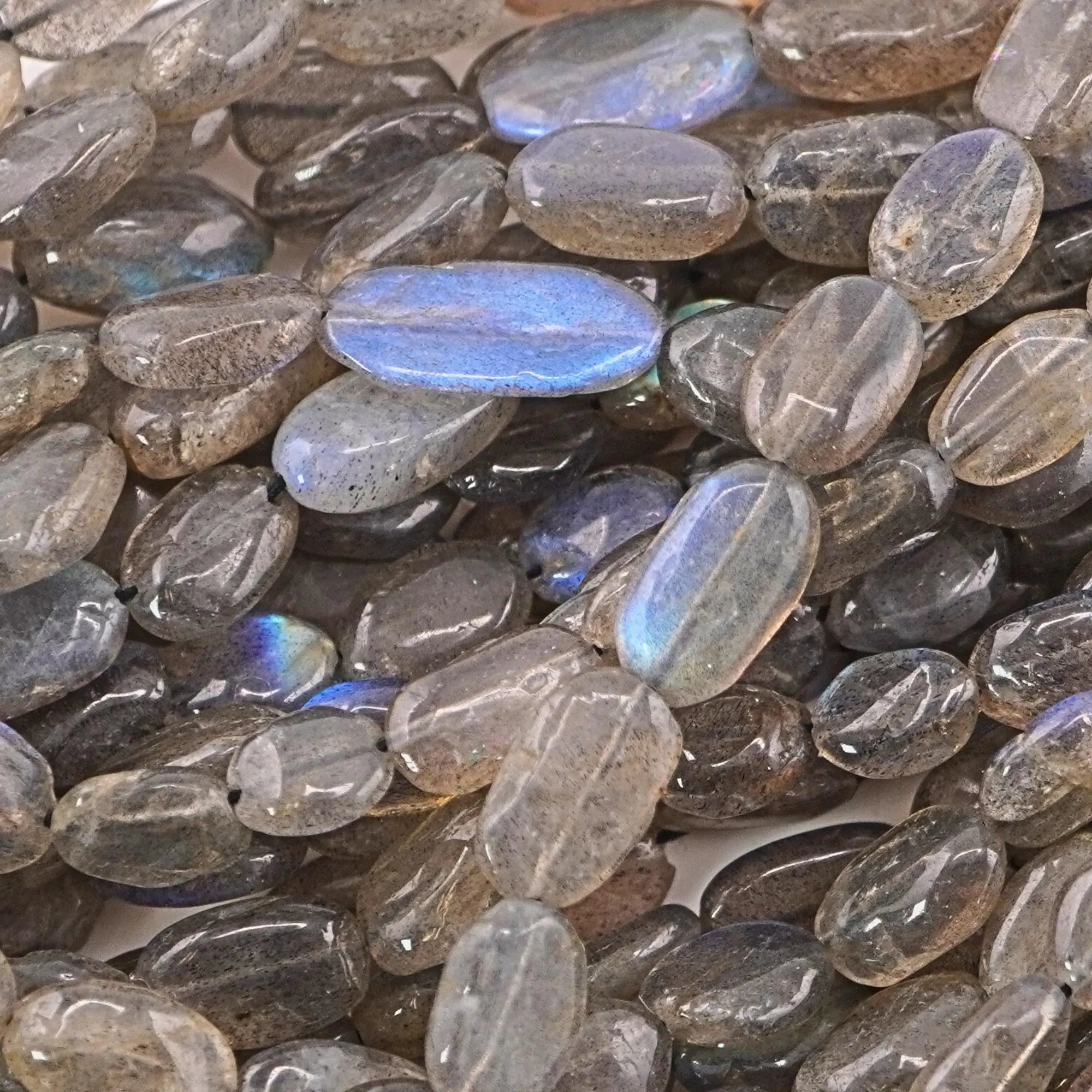 Labradorite Smooth Oval Shape Gemstone Strand Beads