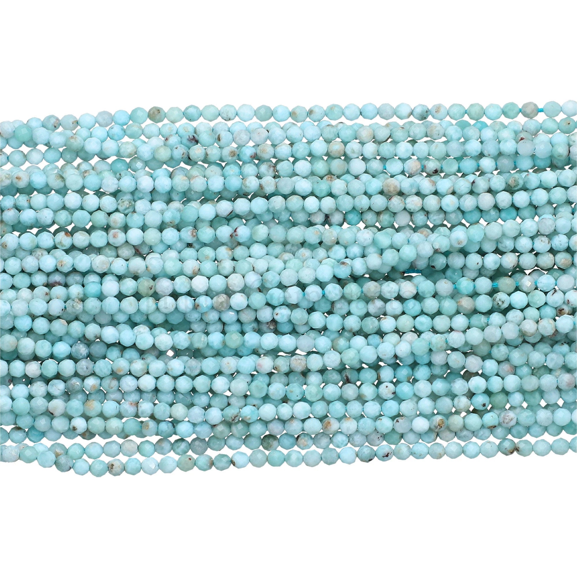 Larimar Faceted Rondelle Shape Beads Stand (1)