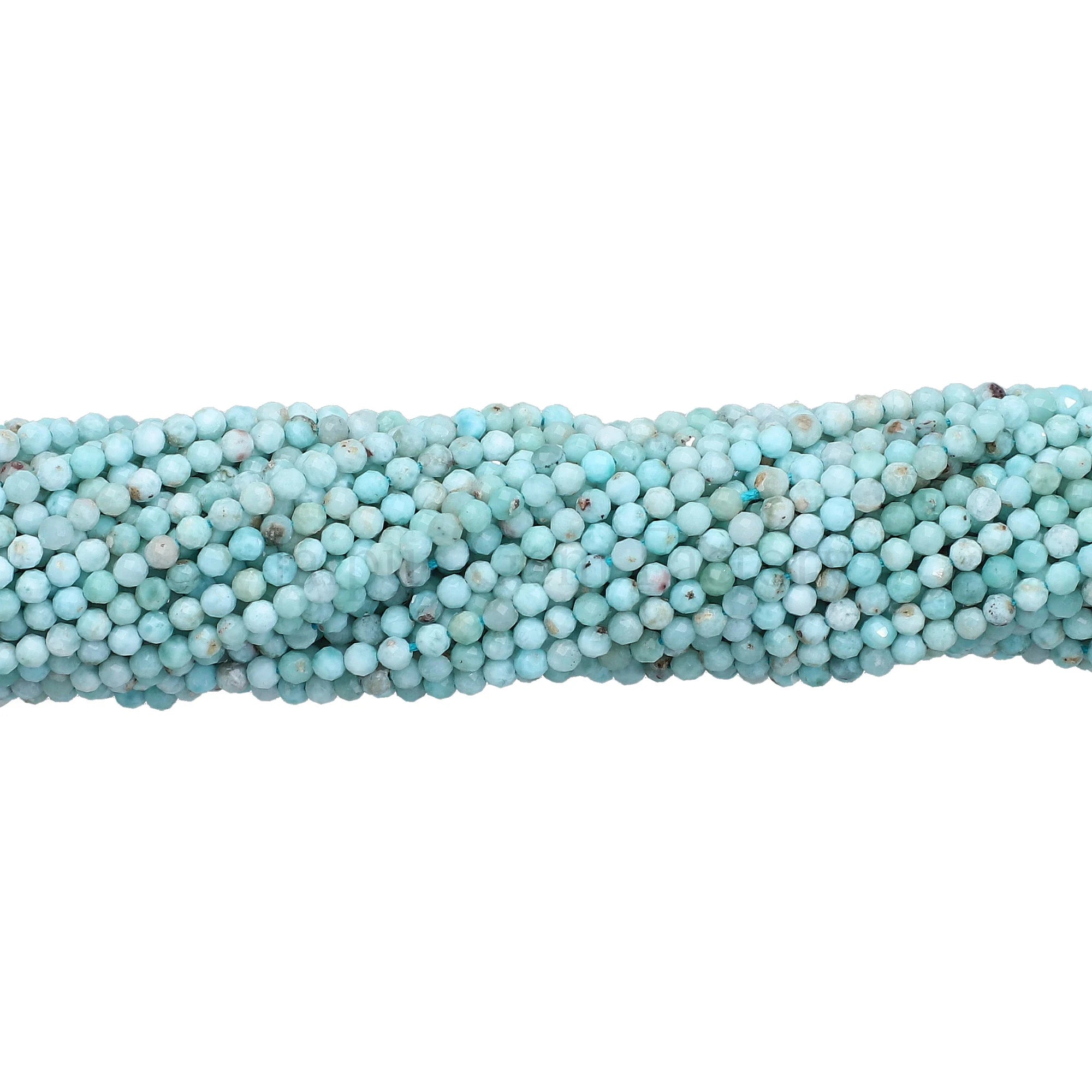 Larimar Faceted Rondelle Shape Beads Stand (1)