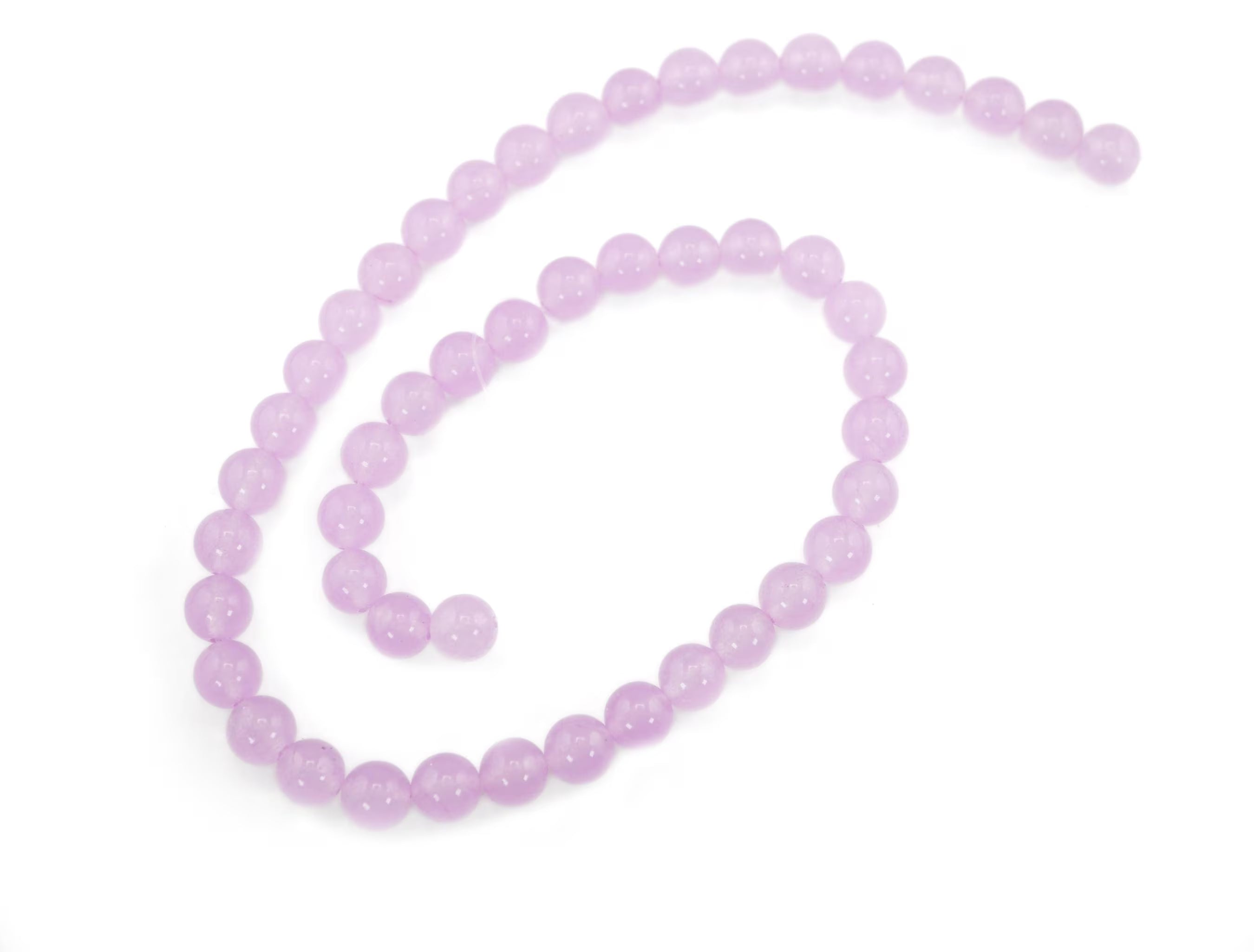 Lavender Chalcedony Round Shape Gemstone Beads Strand 
