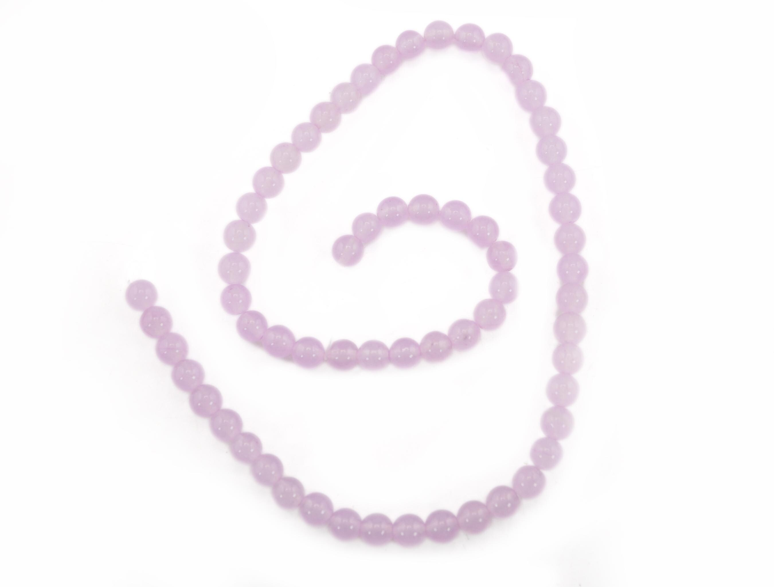 Lavender Chalcedony Smooth Round Shape Gemstone Beads Strand