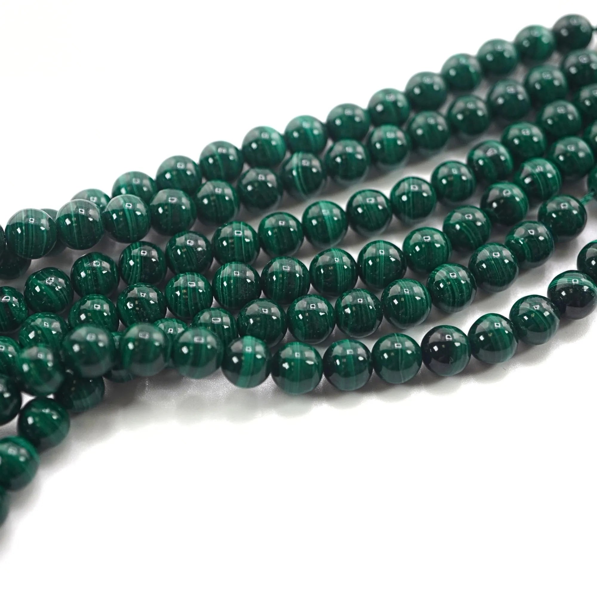 Malachite Smooth Round Shape Gemstone Strand Beads