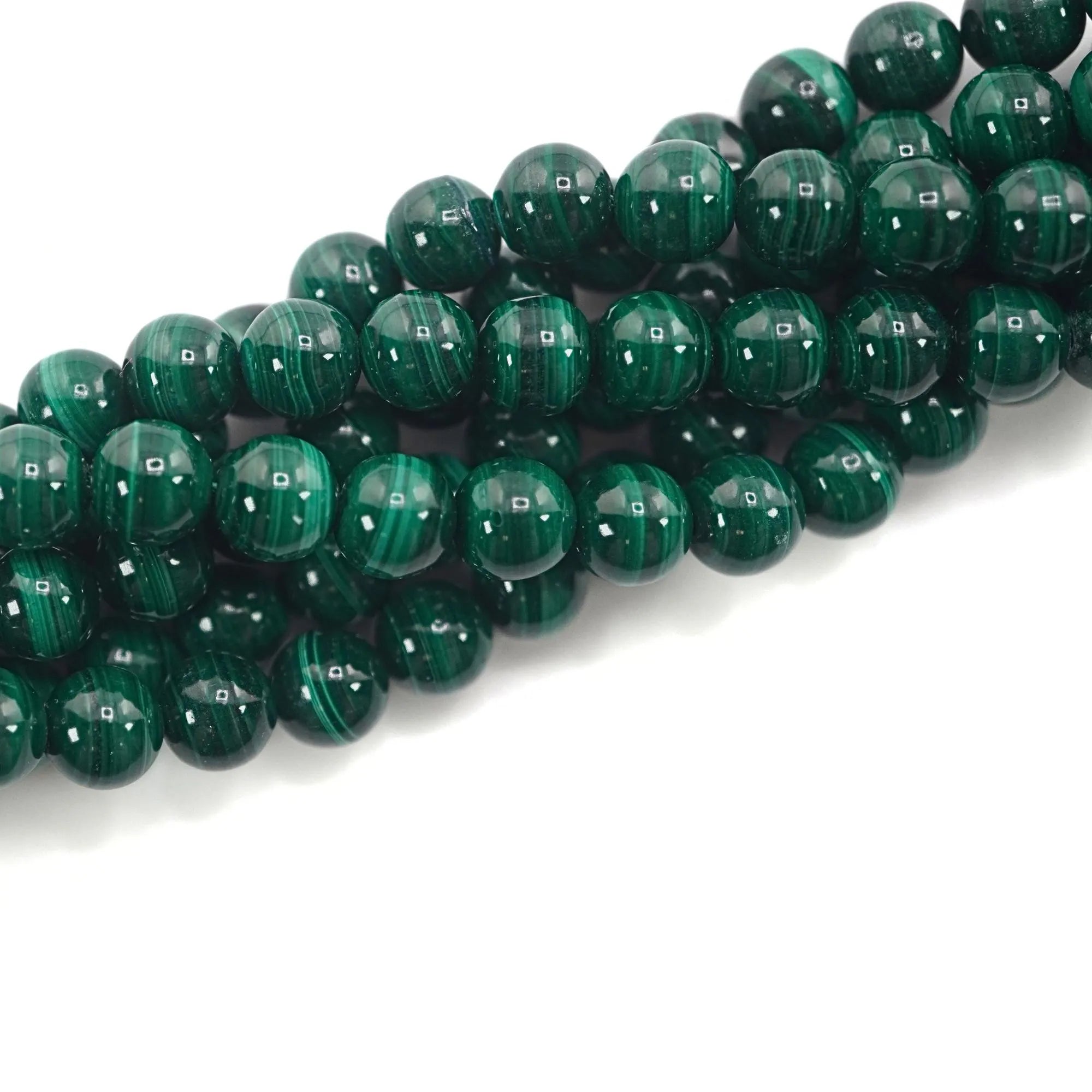 Malachite Smooth Round Shape Gemstone Strand Beads