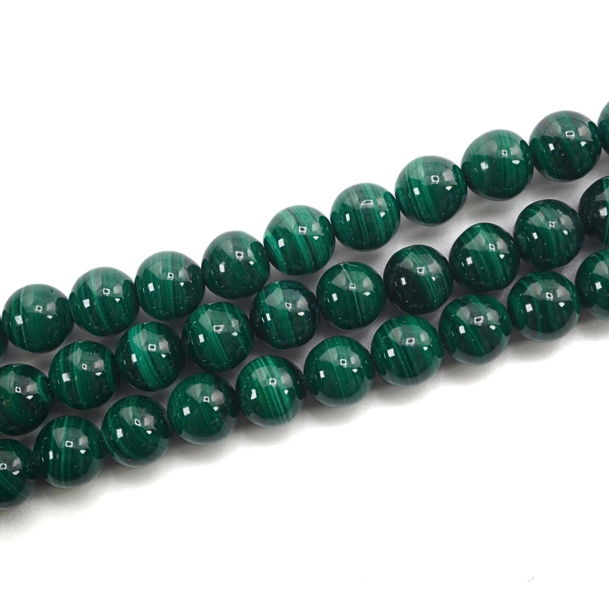 Malachite Smooth Round Shape Gemstone Strand Beads