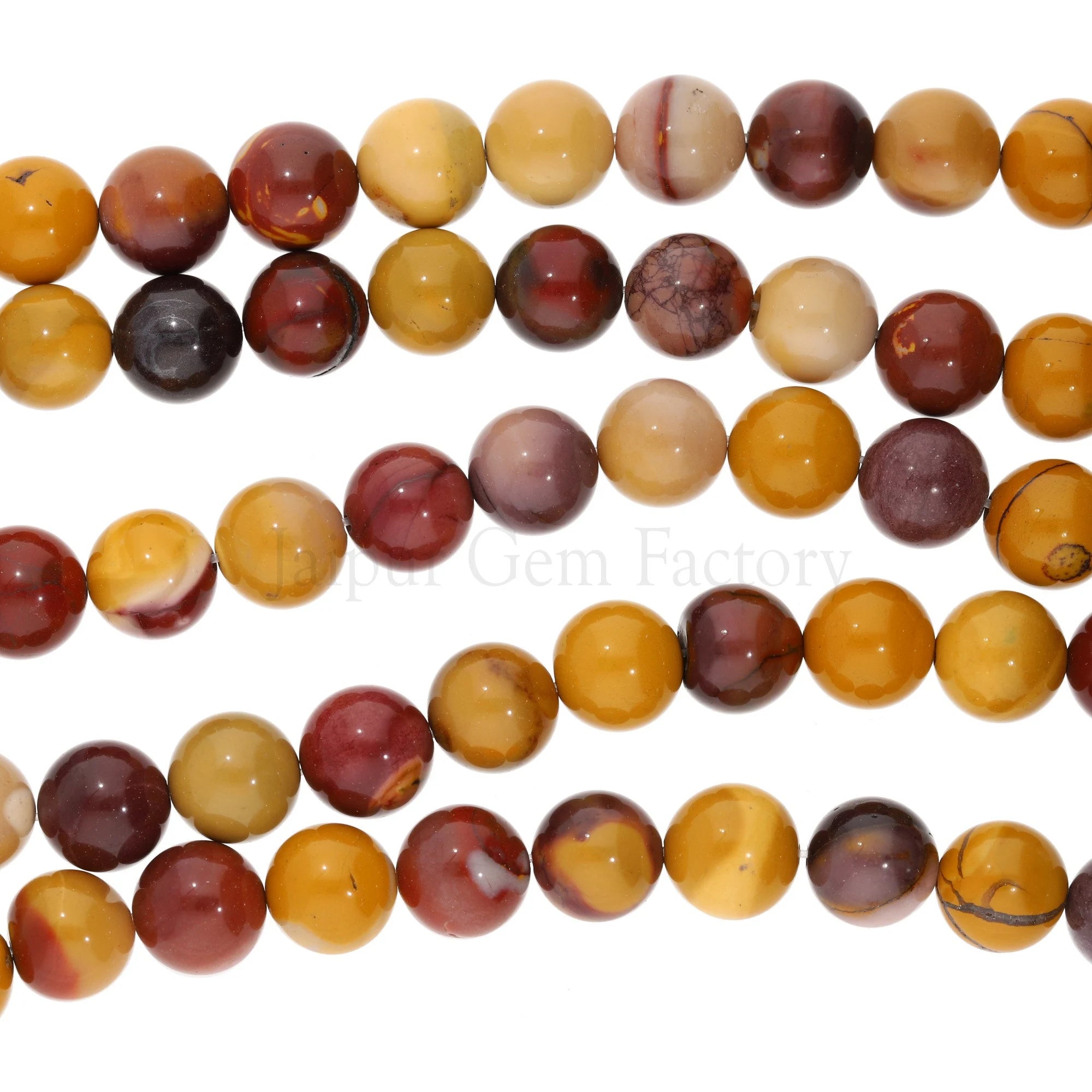 Mookaite Jasper Smooth Round Shape Loose Gemstone Stand Beads