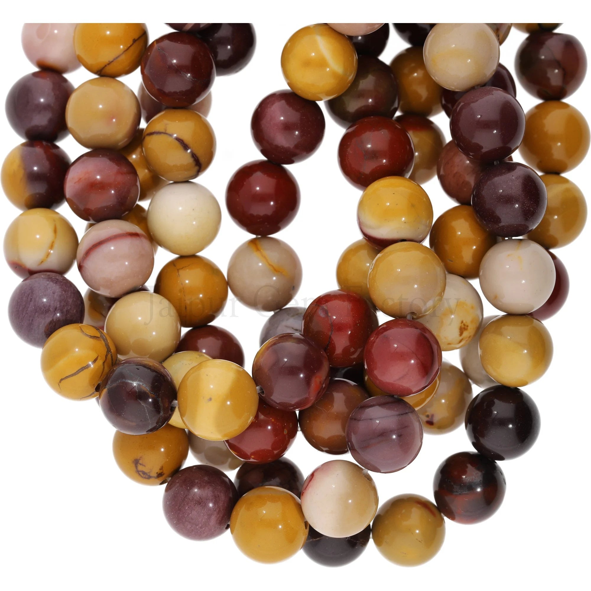 Mookaite Jasper Smooth Round Shape Loose Gemstone Stand Beads