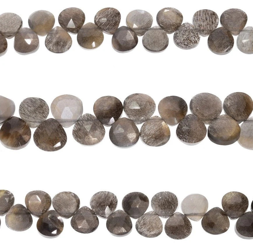 Moonstone Faceted Heart Shape Gemstone Strand Beads