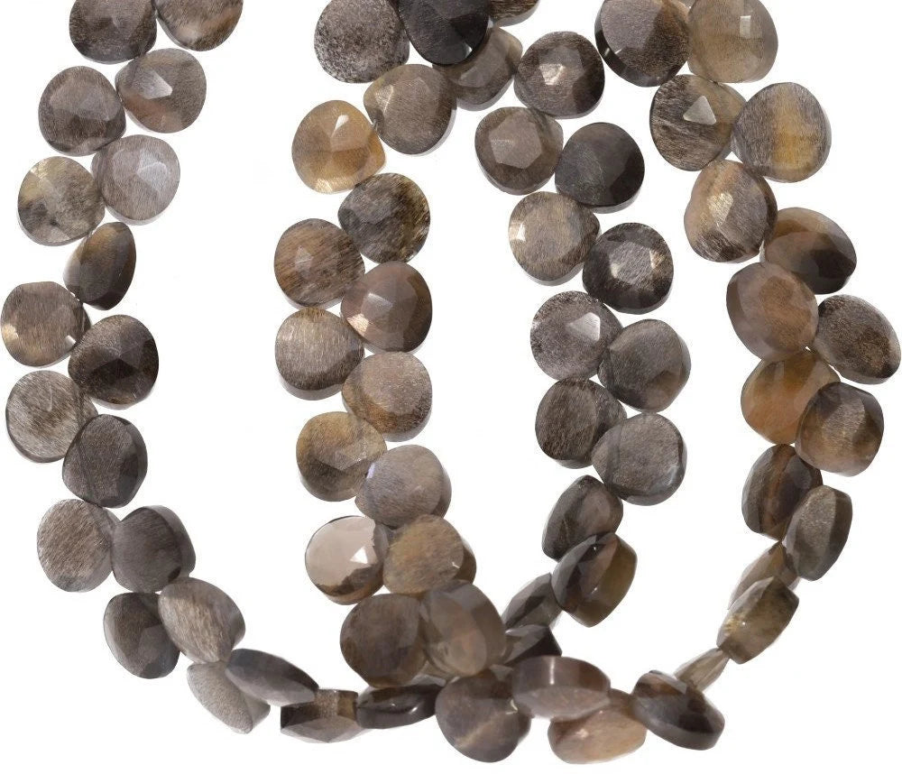 Moonstone Faceted Heart Shape Gemstone Strand Beads